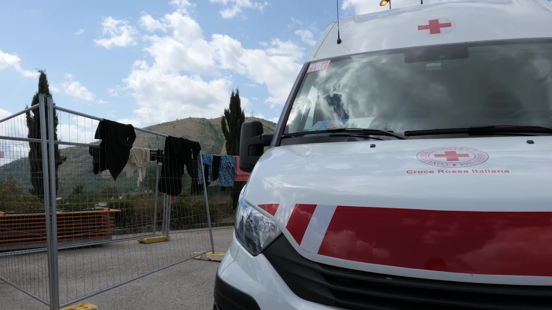 Afghan refugee camp in Avezzano, Italy