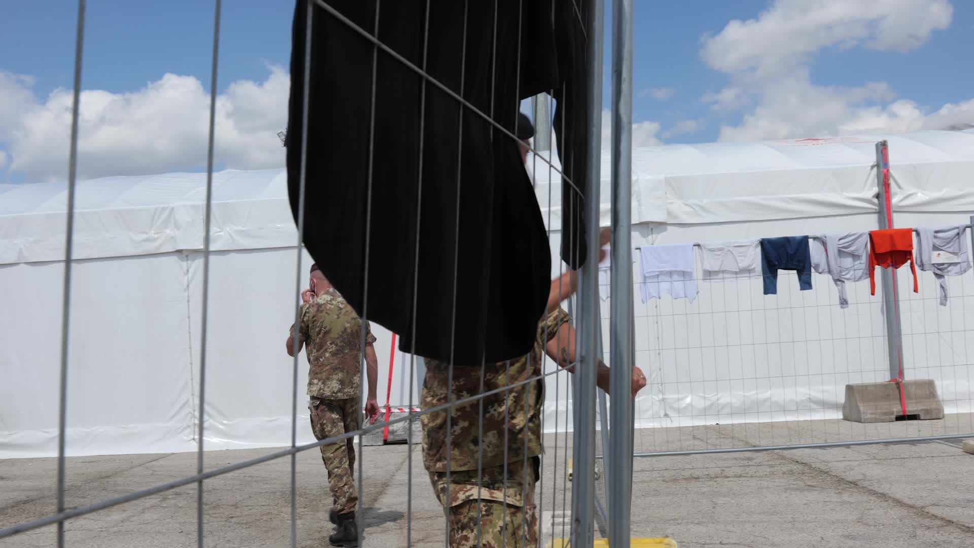 Afghan refugee camp in Avezzano, Italy