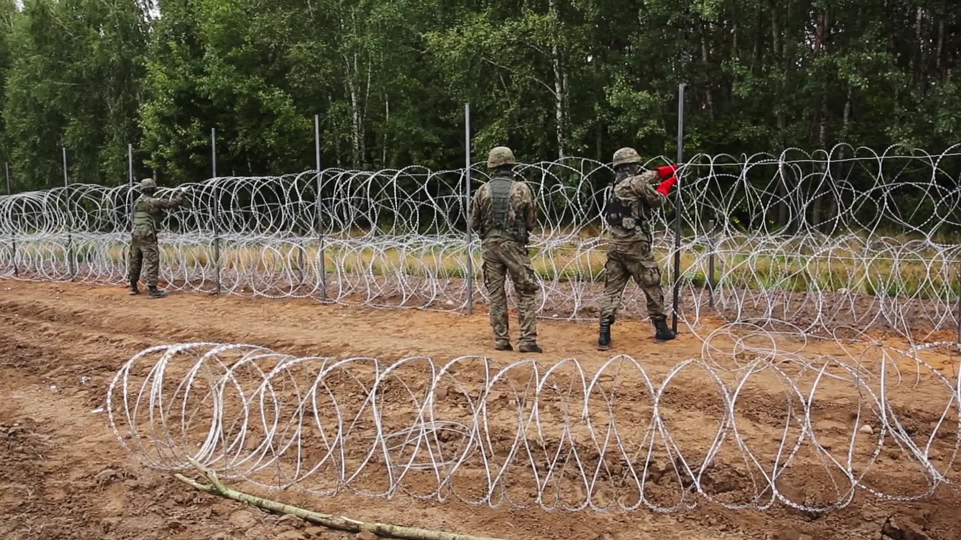 Poland erects a fence border between Belarus and the EU
