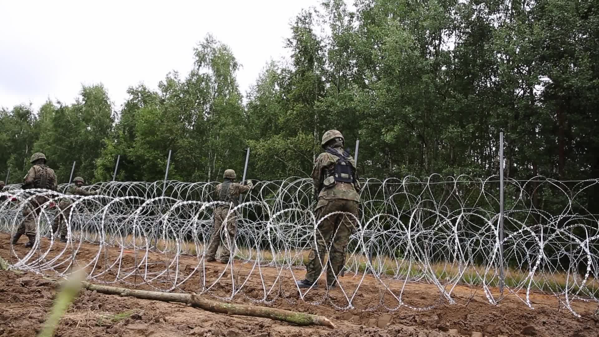 Poland erects a fence border between Belarus and the EU