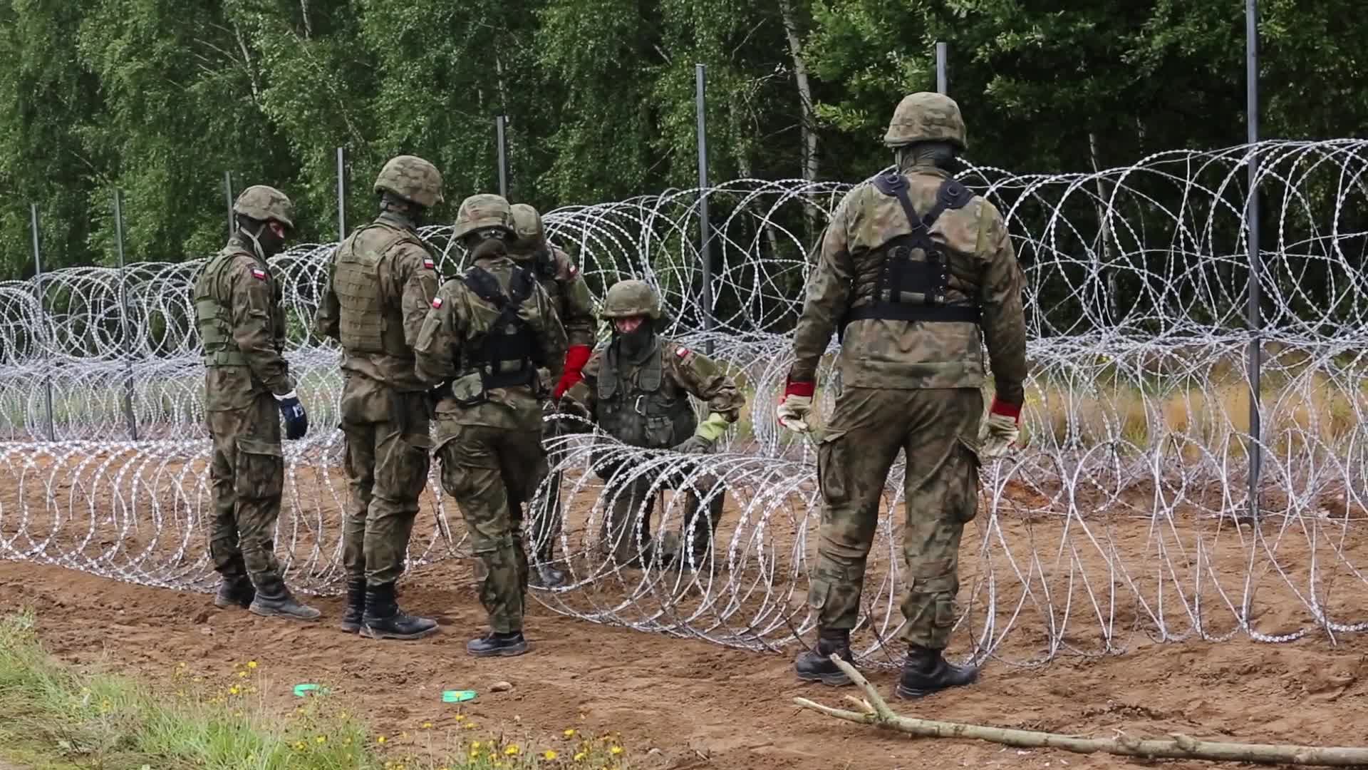 Poland erects a fence border between Belarus and the EU