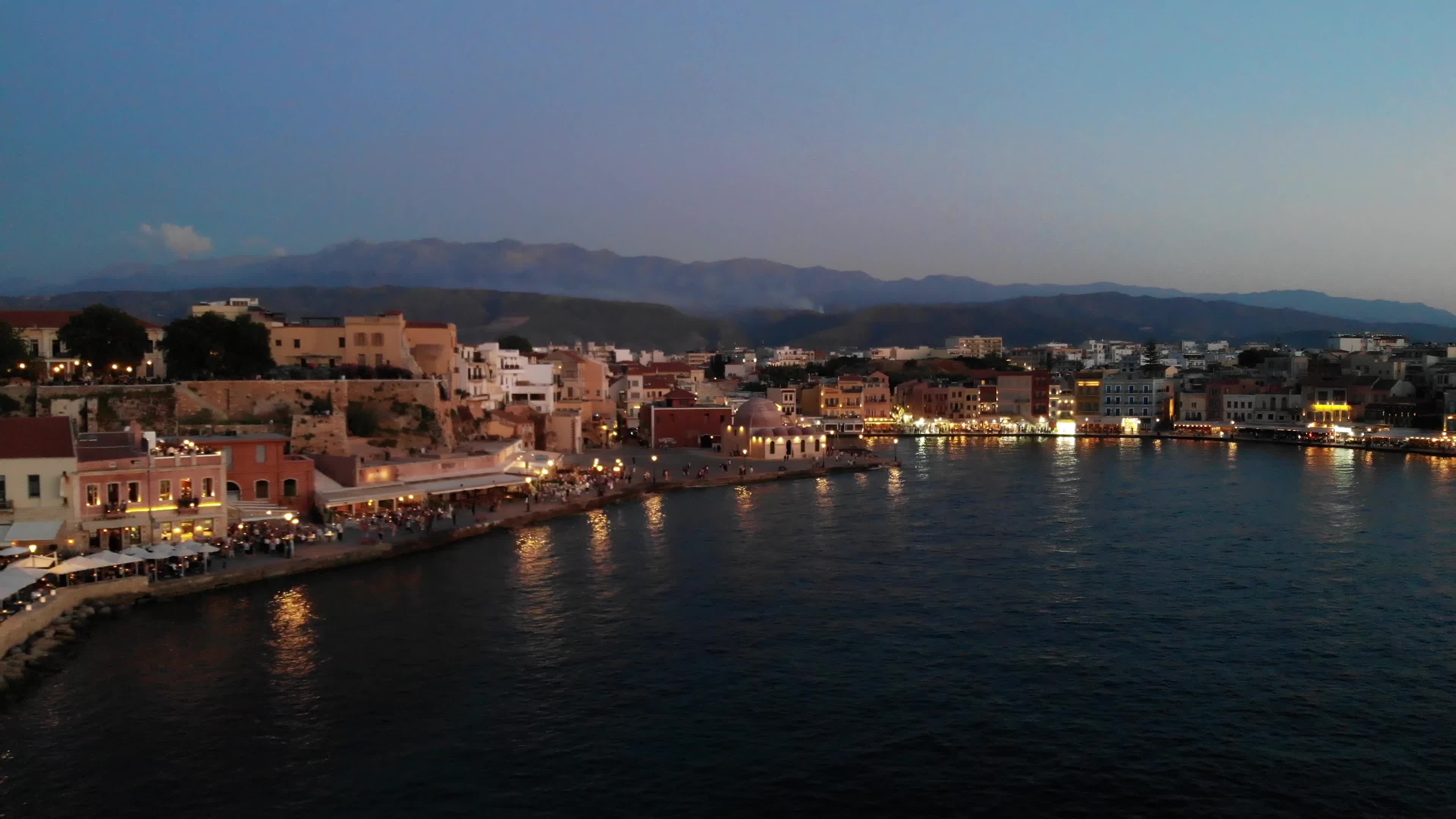 Aerial view of Chania town in Crete Island