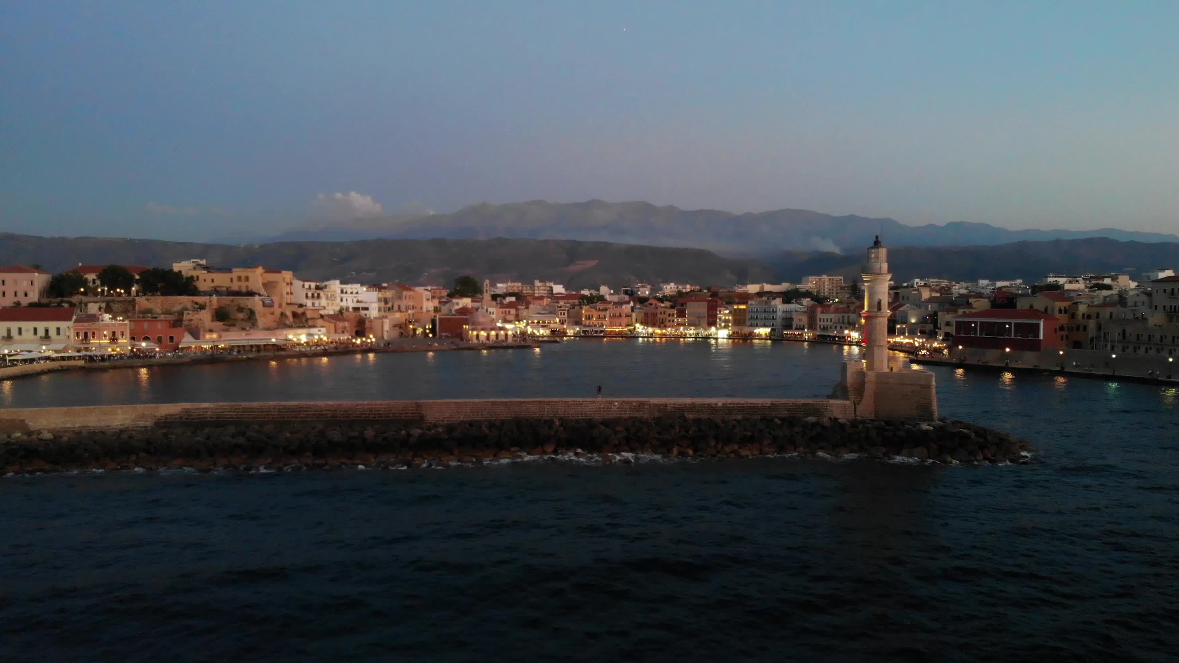 Aerial view of Chania town in Crete Island
