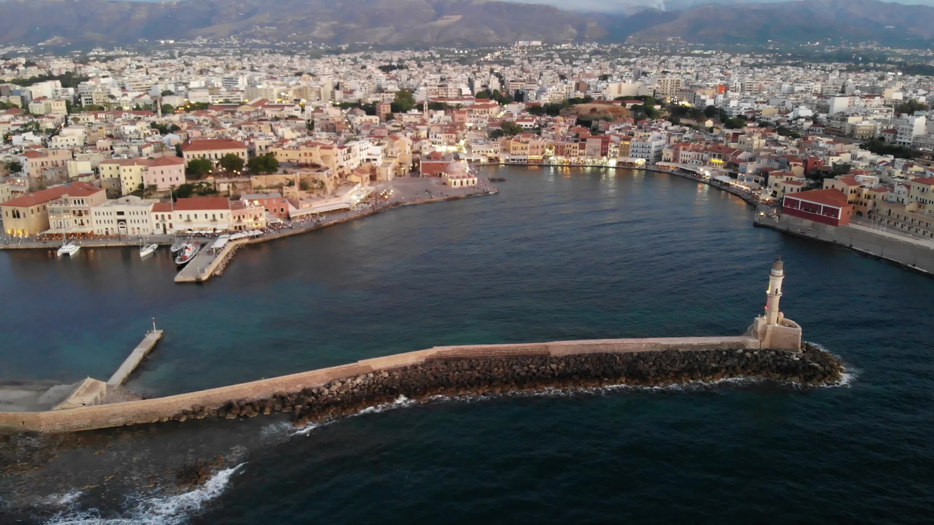 Aerial view of Chania town in Crete Island