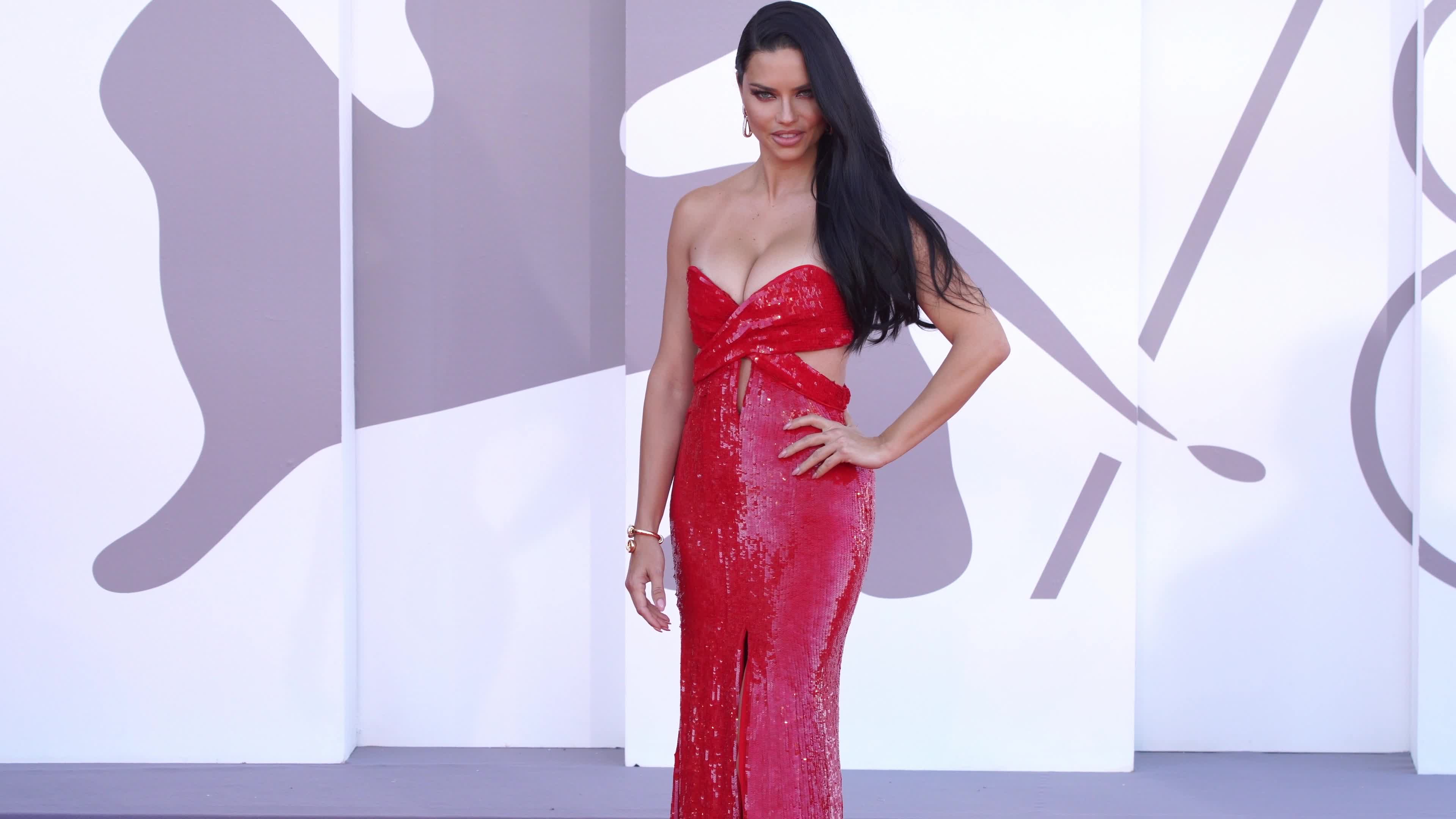 Adriana Lima on the red carpet of the 78th Venice International Film Festival