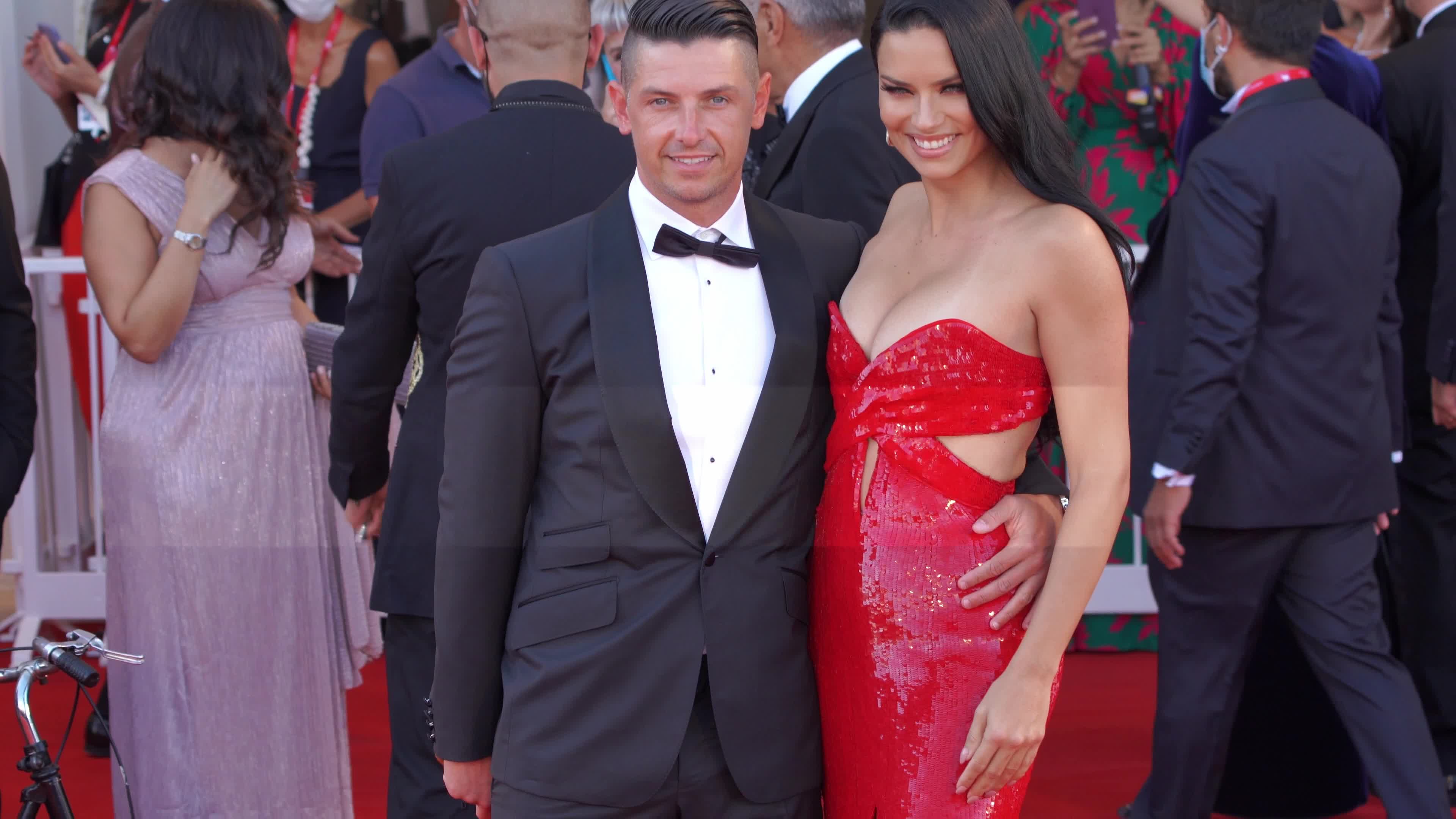 Adriana Lima on the red carpet of the 78th Venice International Film Festival