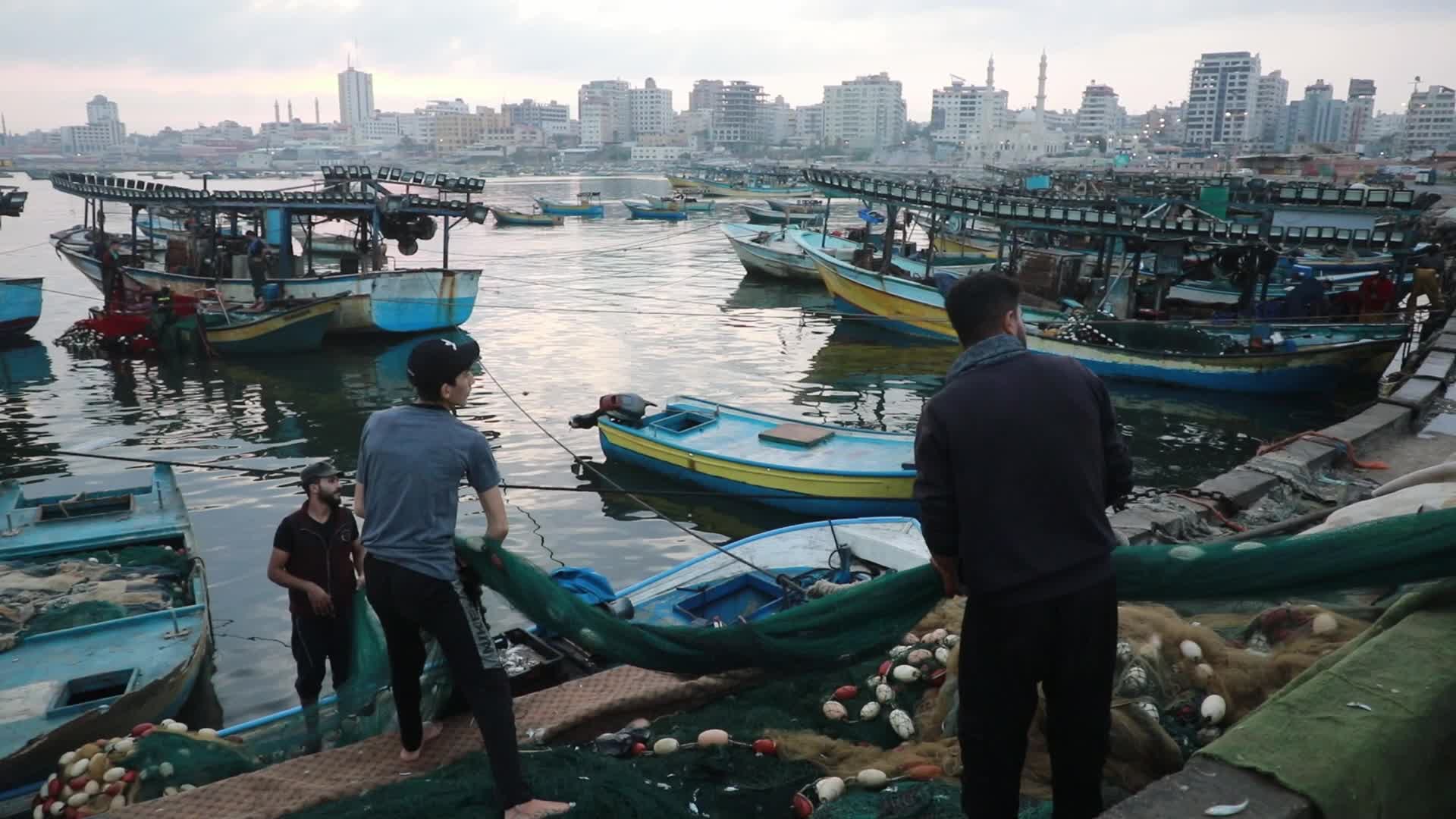 Palestinian fishermen in Gaza, Palestine