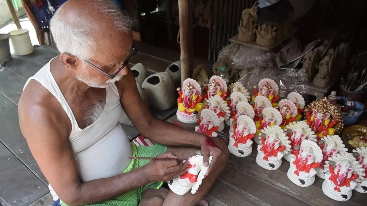 Preparation of Ganesh Chaturthi festival in India
