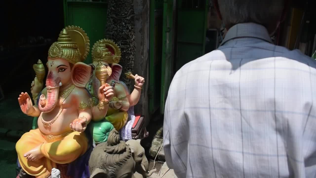 Preparation of Ganesh Chaturthi festival in India