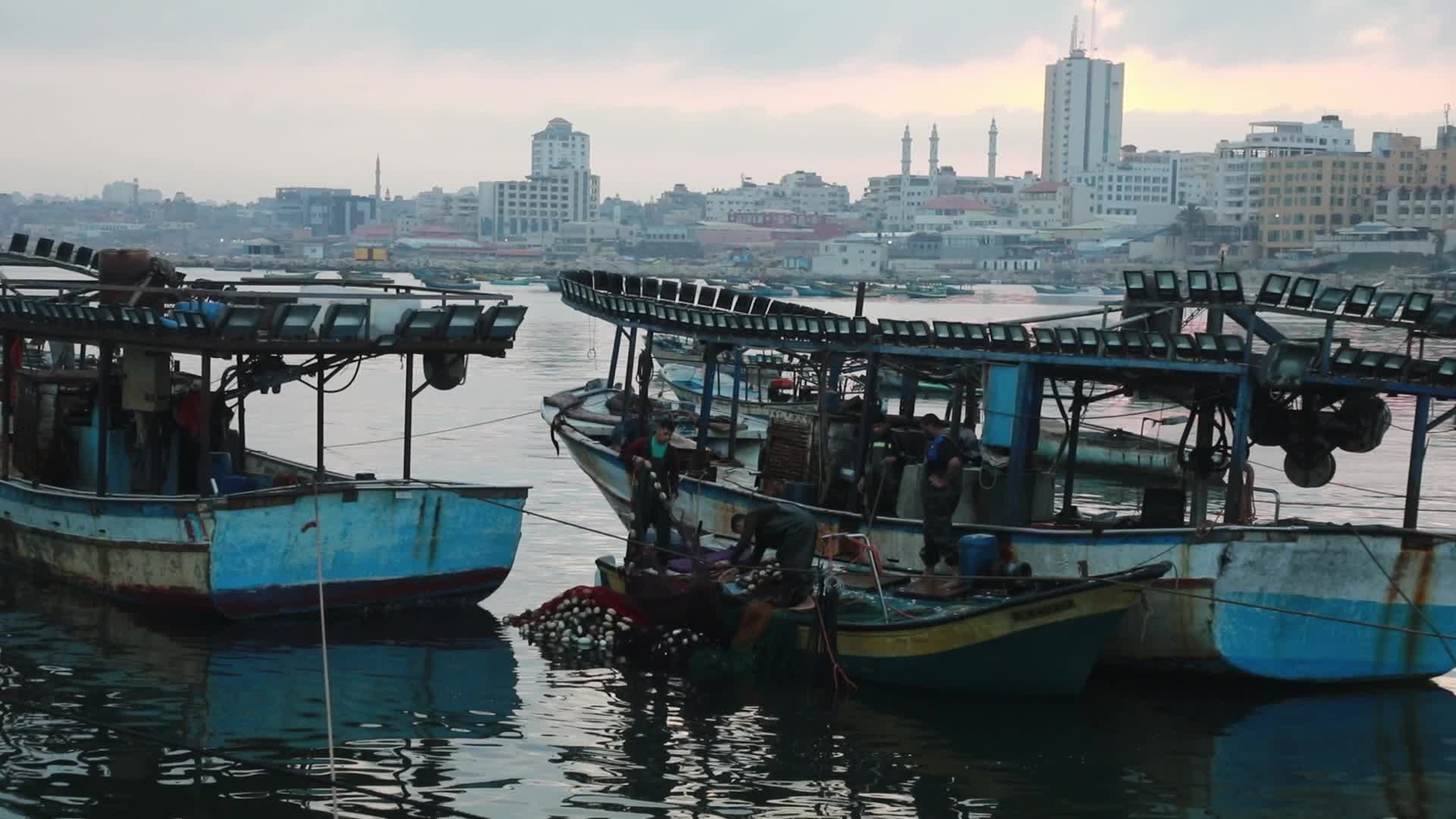 Palestinian fishermen in Gaza, Palestine