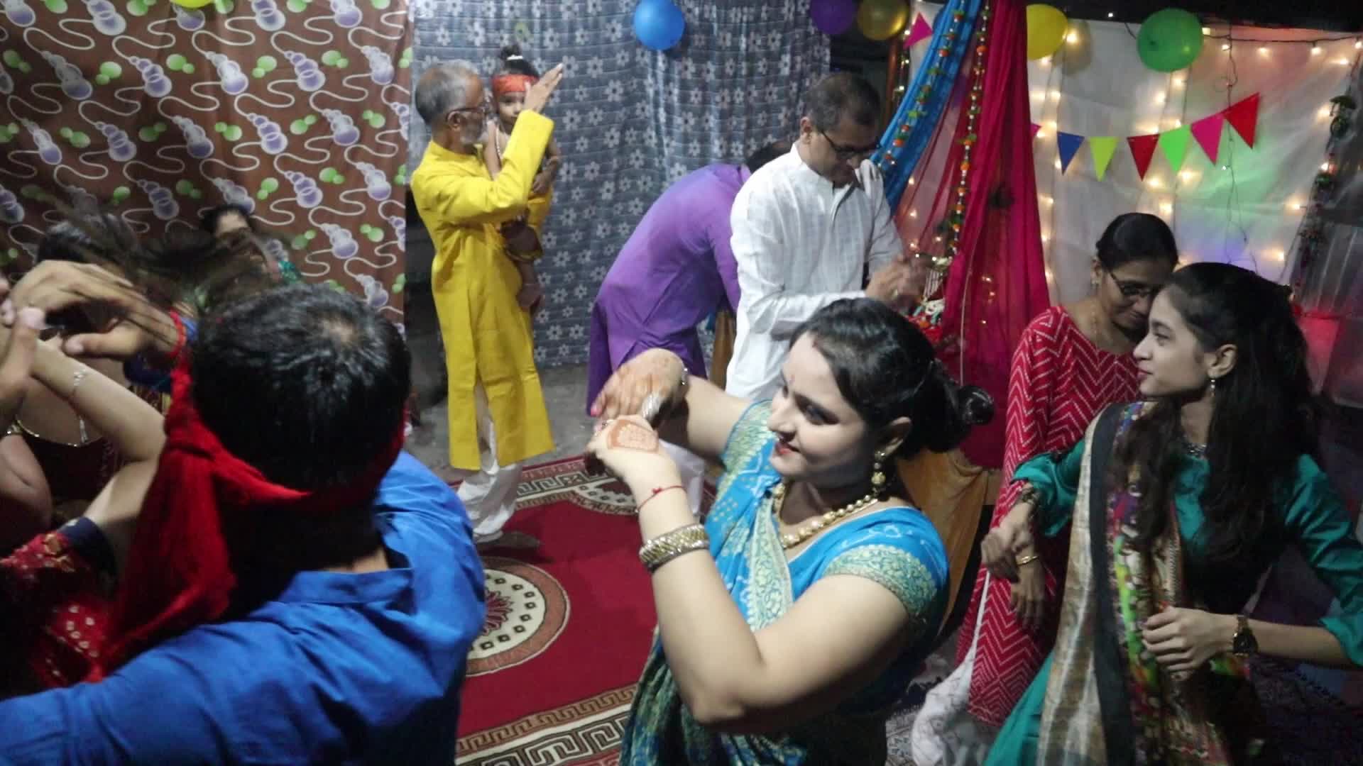 Indian family celebrates Janmastami