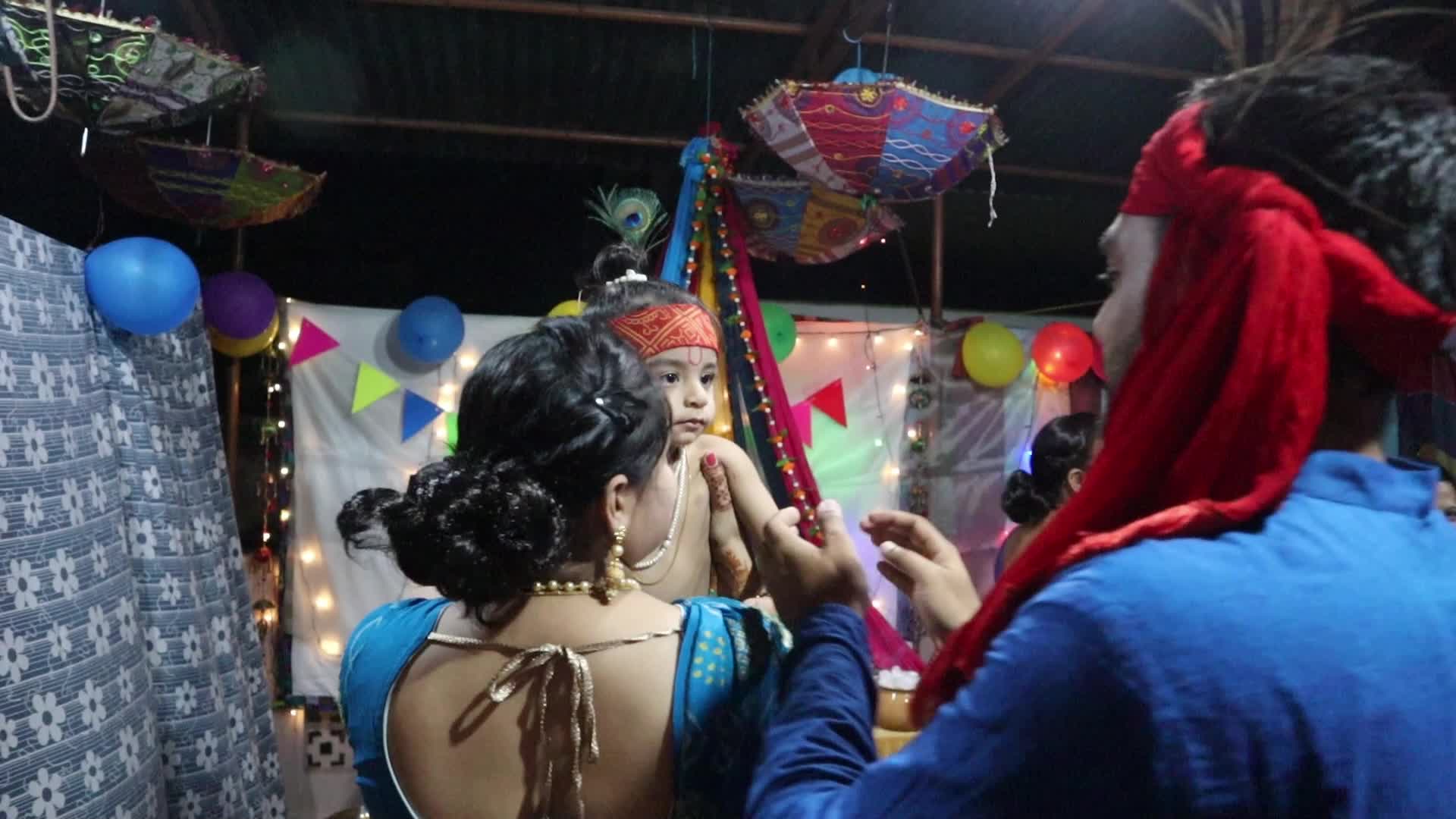 Indian family celebrates Janmastami
