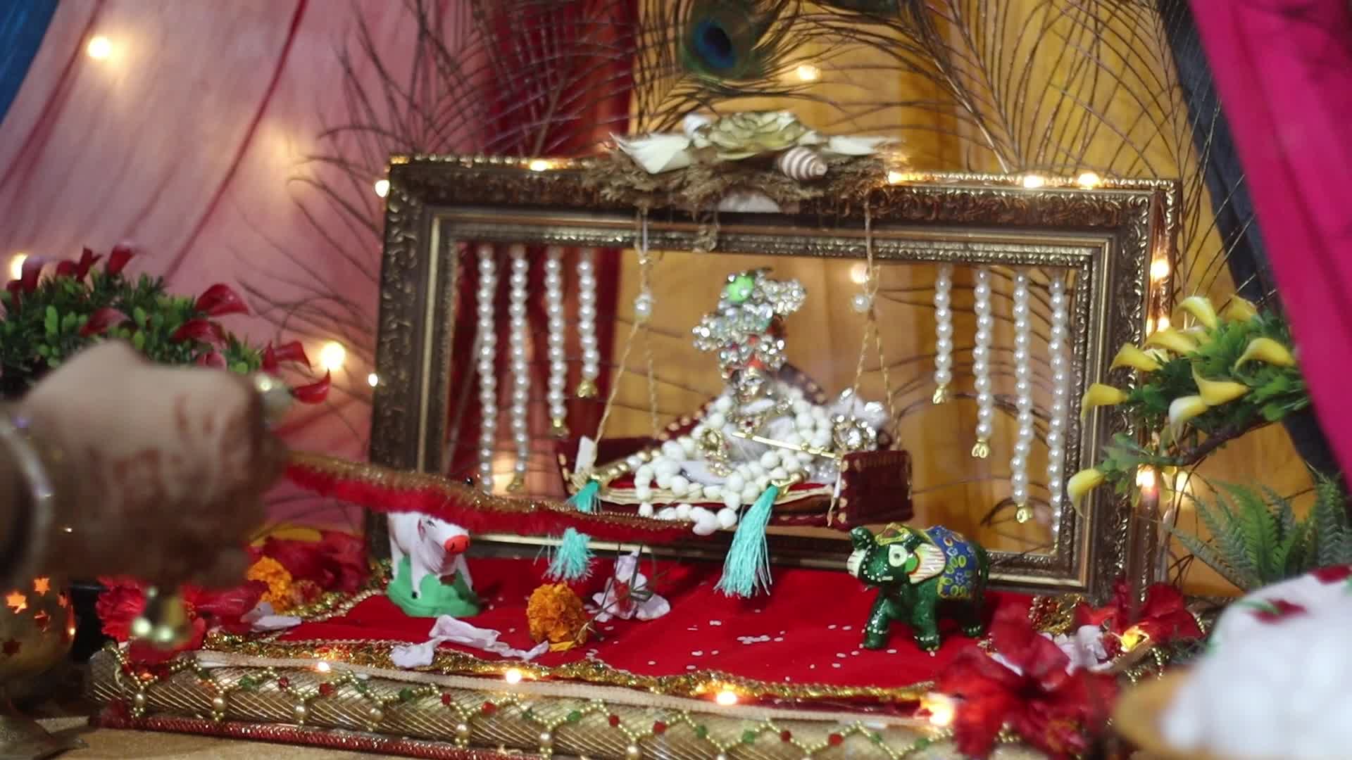 Indian family celebrates Janmastami