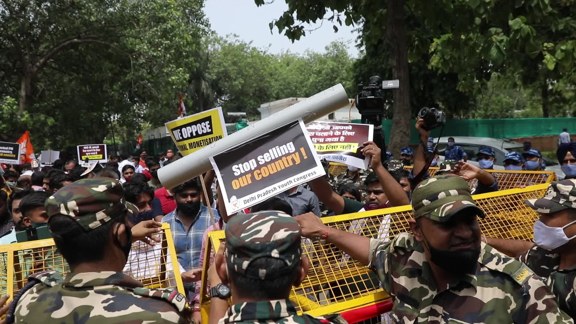 Protest Against Asset Monetization In New Delhi, India