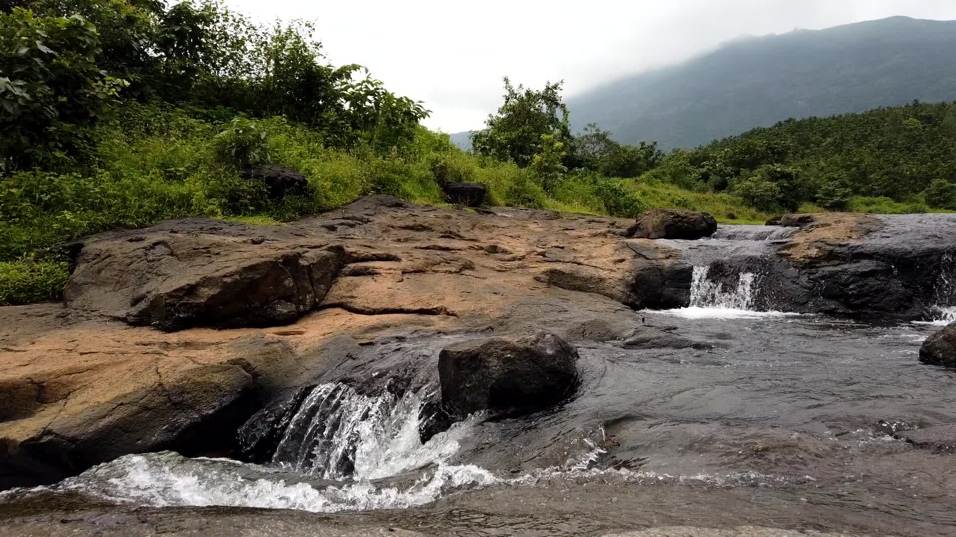 Mountains with a beautiful view after rain