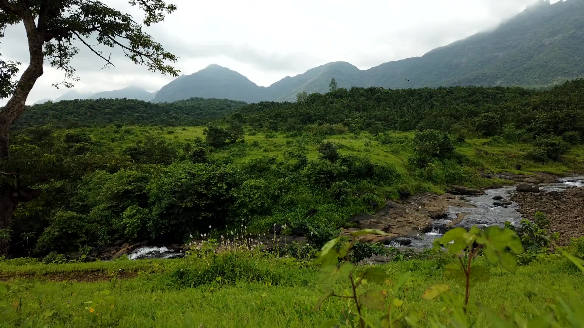 Mountains with a beautiful view after rain