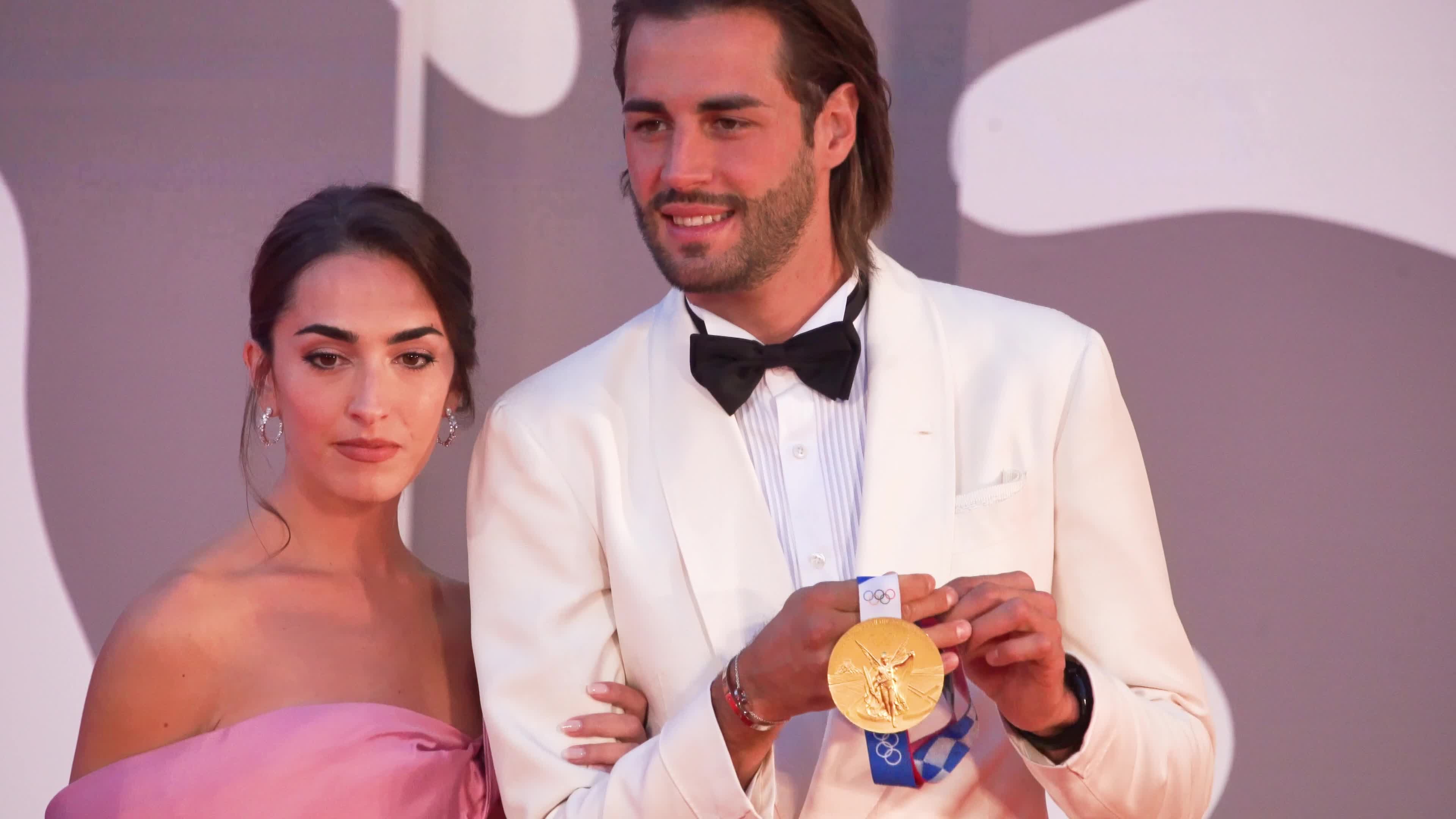 Gianmarco Tamberi, Chiara Bontempi at the Venice Film Festival