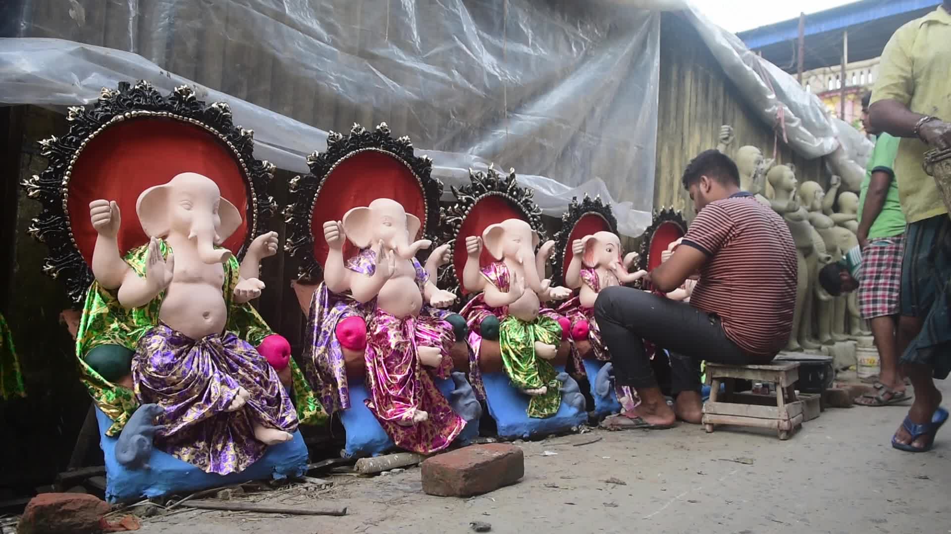 Preparation Of Ganesh Chaturthi Festival In Kolkata