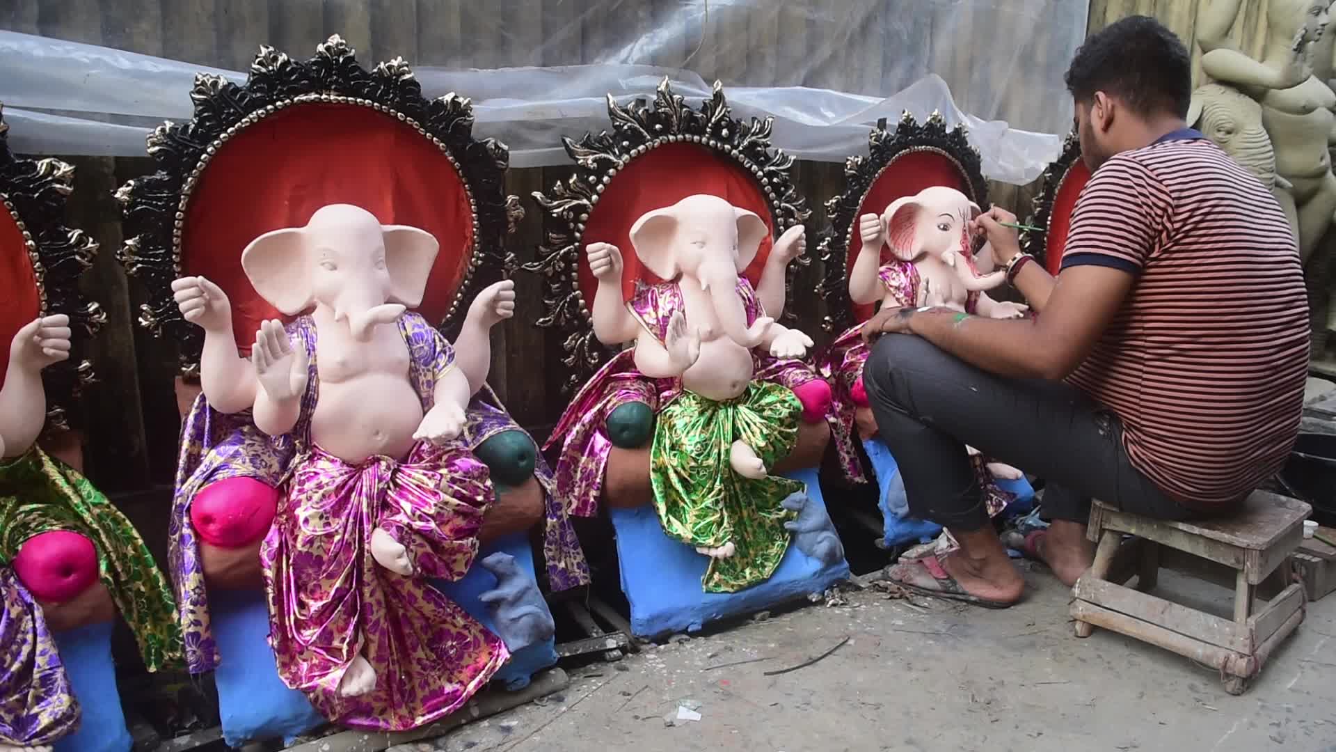 Preparation Of Ganesh Chaturthi Festival In Kolkata