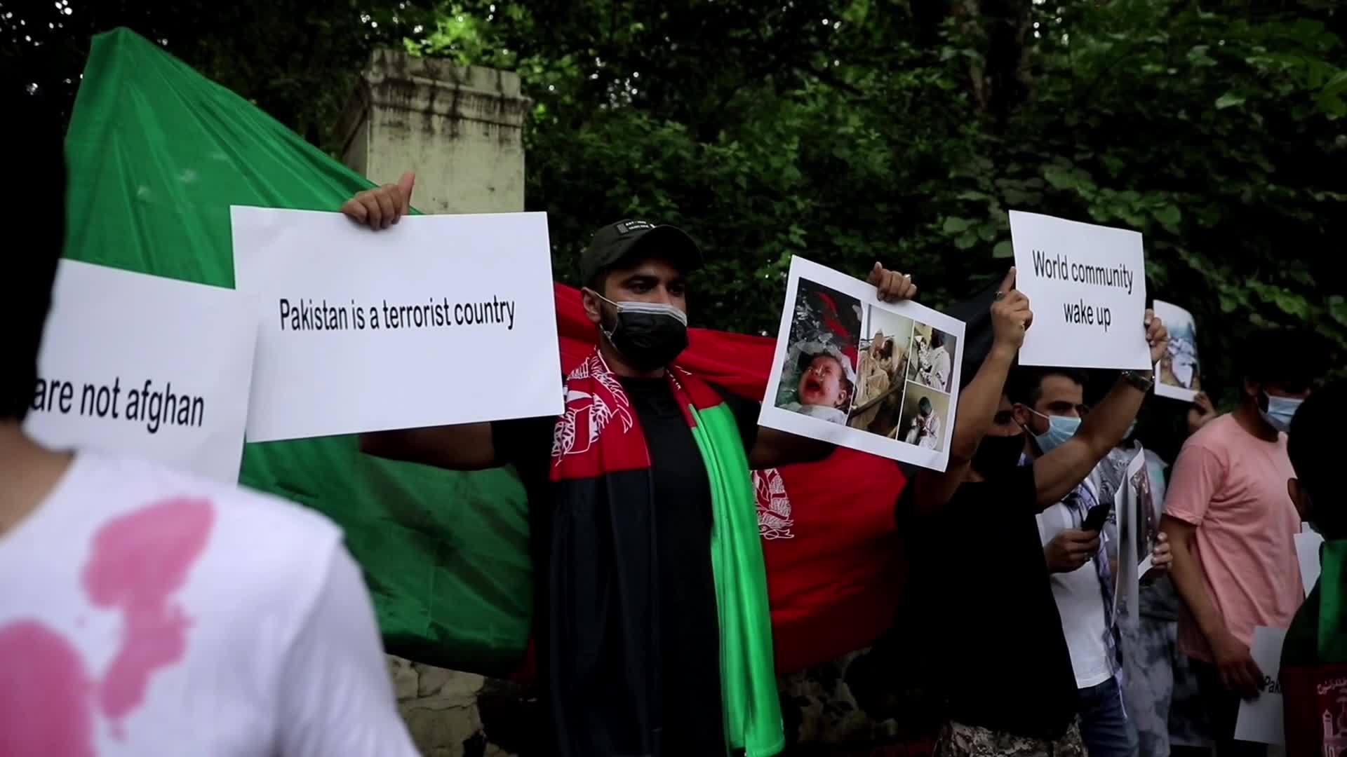 Afghan Nationals protest against Pakistan in India