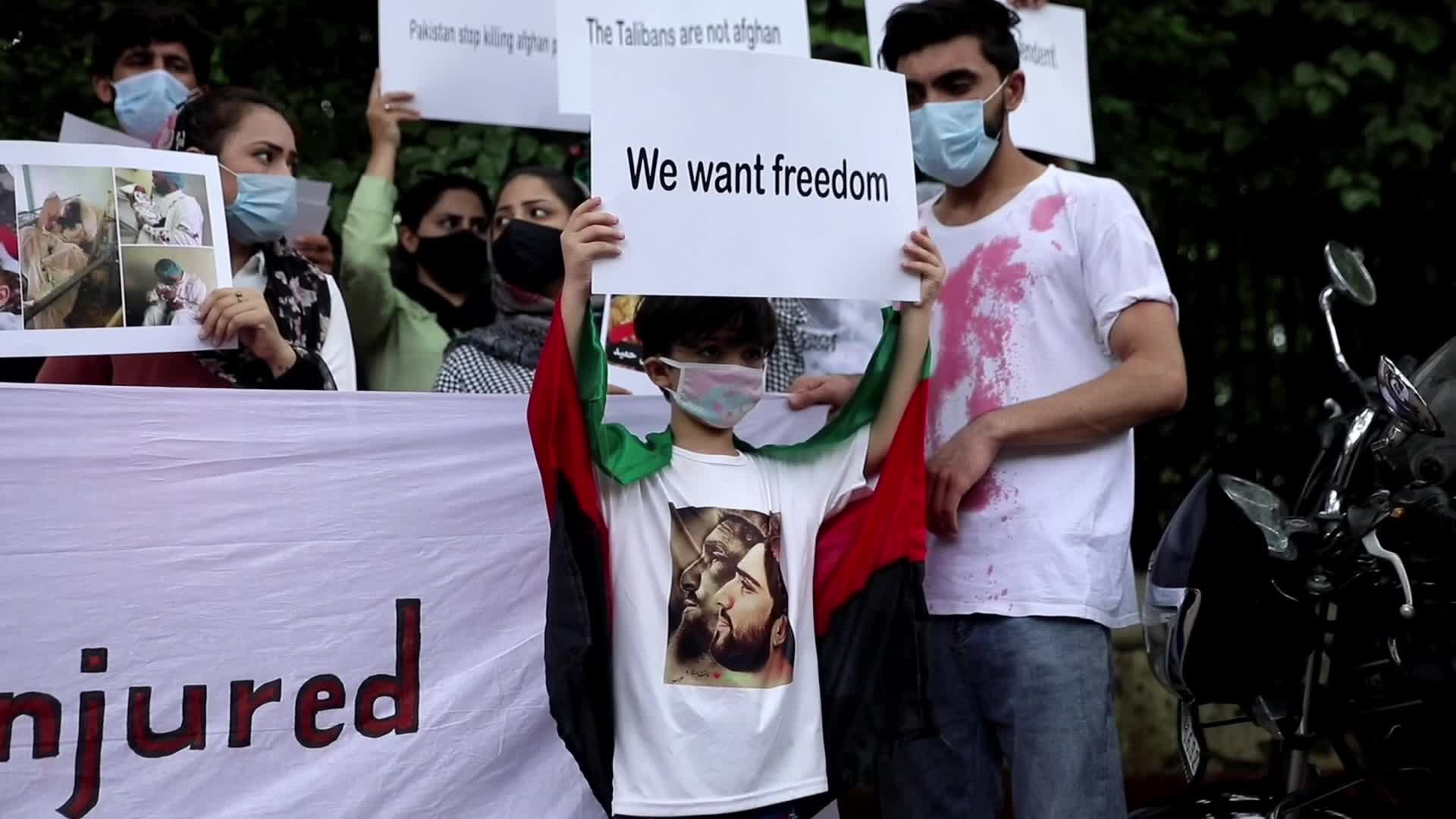Afghan Nationals protest against Pakistan in India