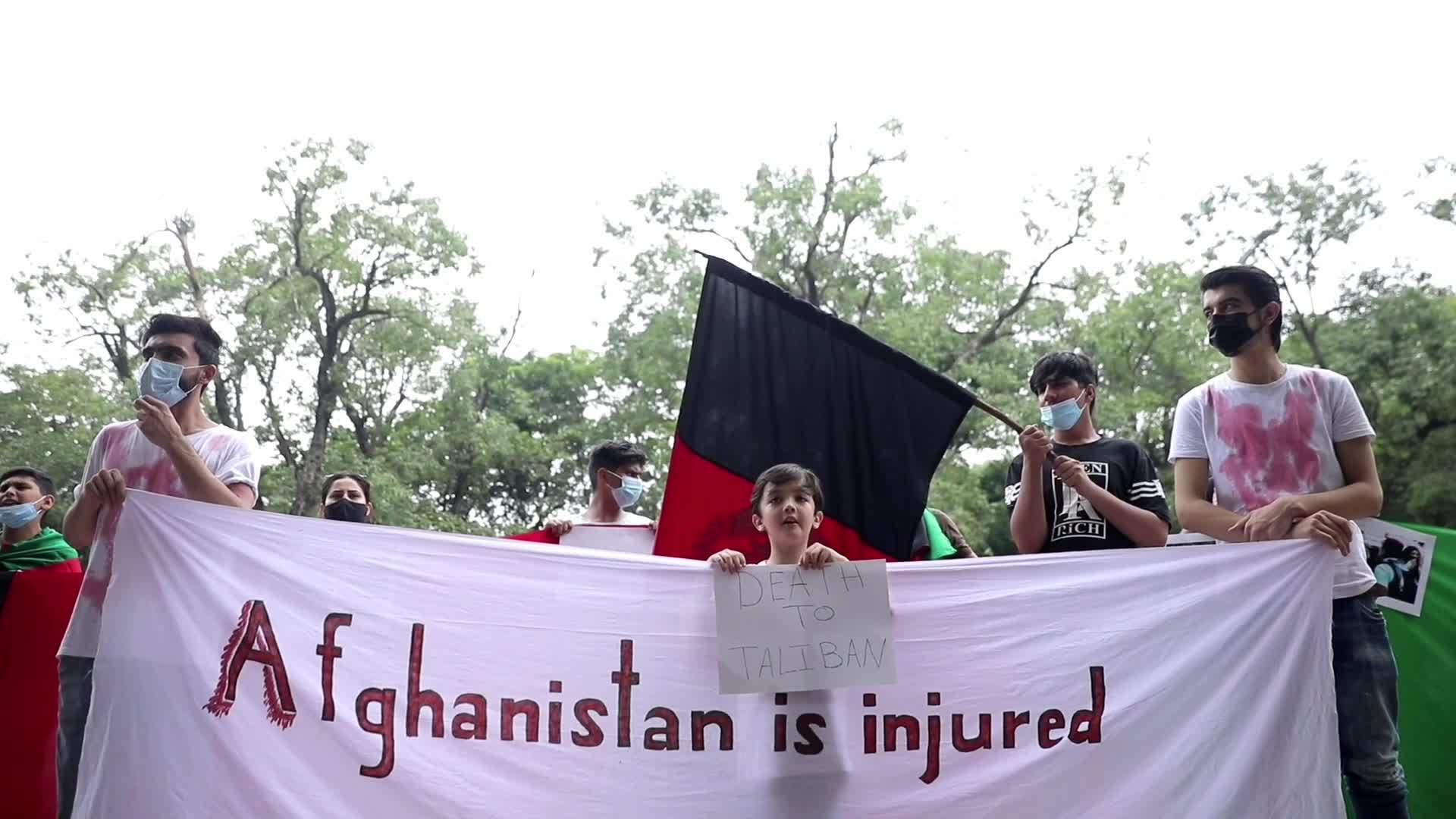 Afghan Nationals protest against Pakistan in India