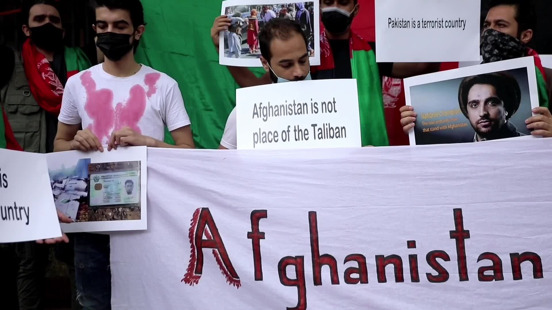 Afghan Nationals protest against Pakistan in India
