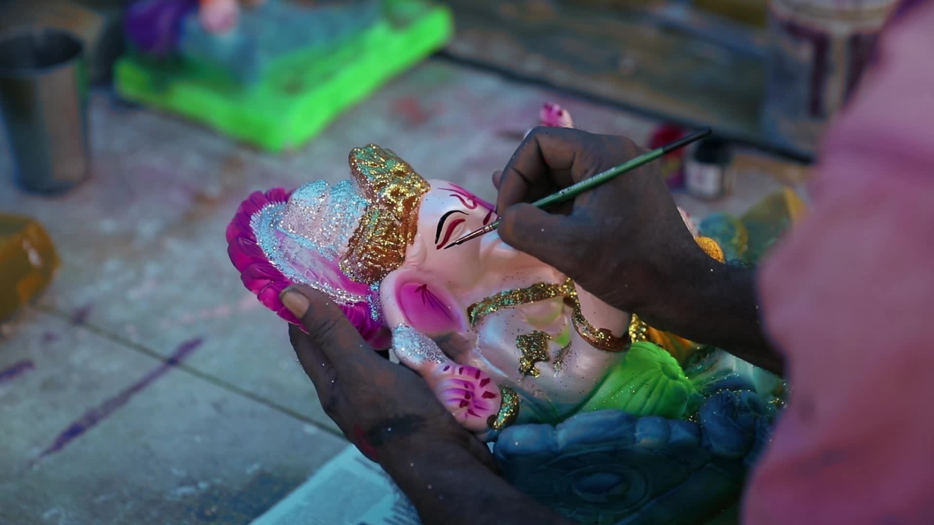 Preparation For Ganesh Chaturthi Festival in India
