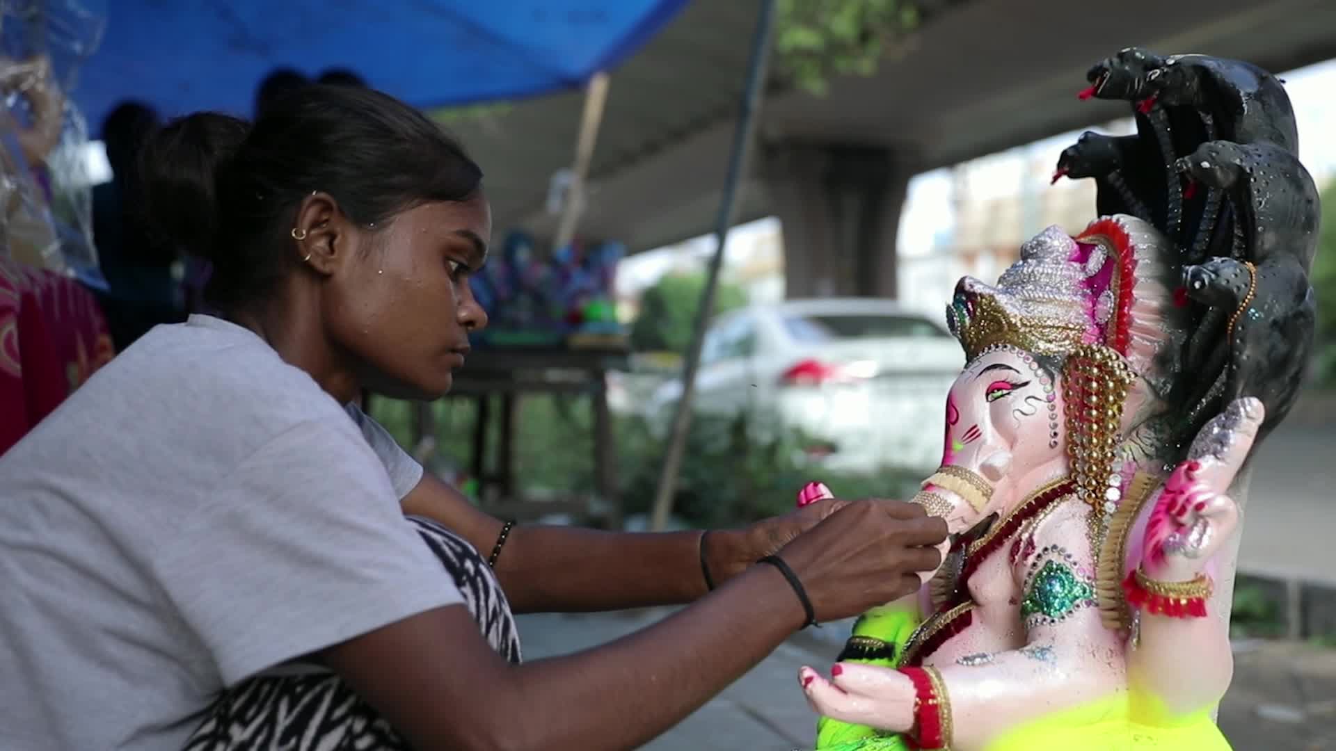 Preparation For Ganesh Chaturthi Festival in India
