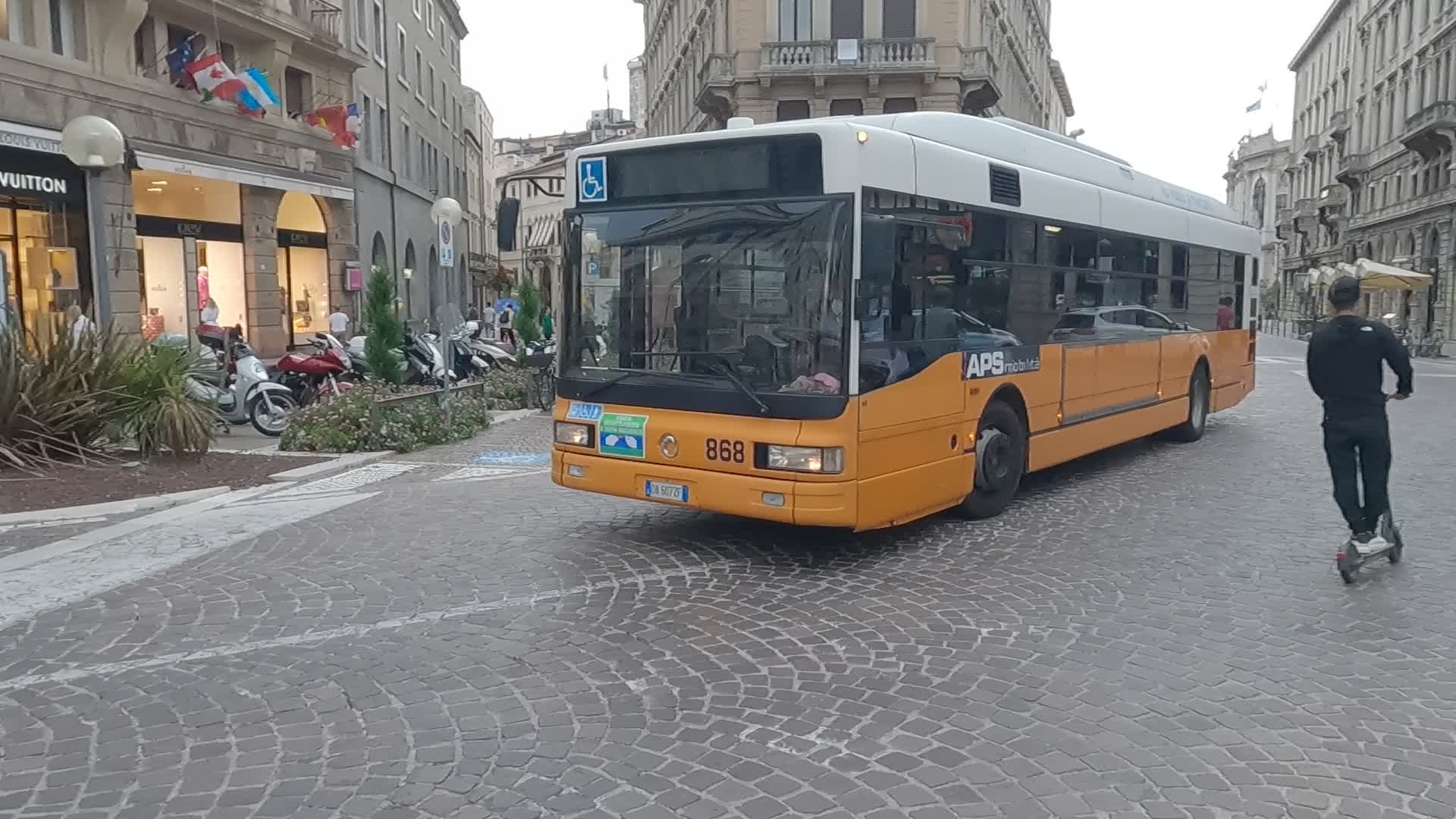 Passing bus in Piazza Garibaldi in Padua