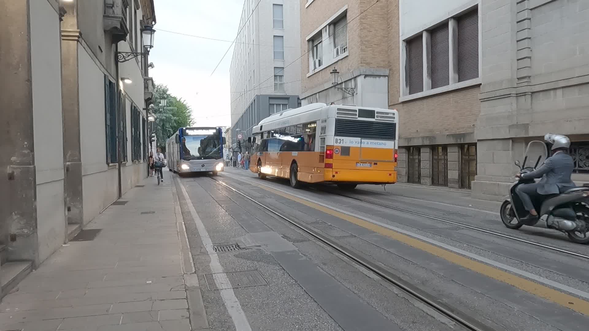 Bus passing on the Riviera Ponti Romani in Padua