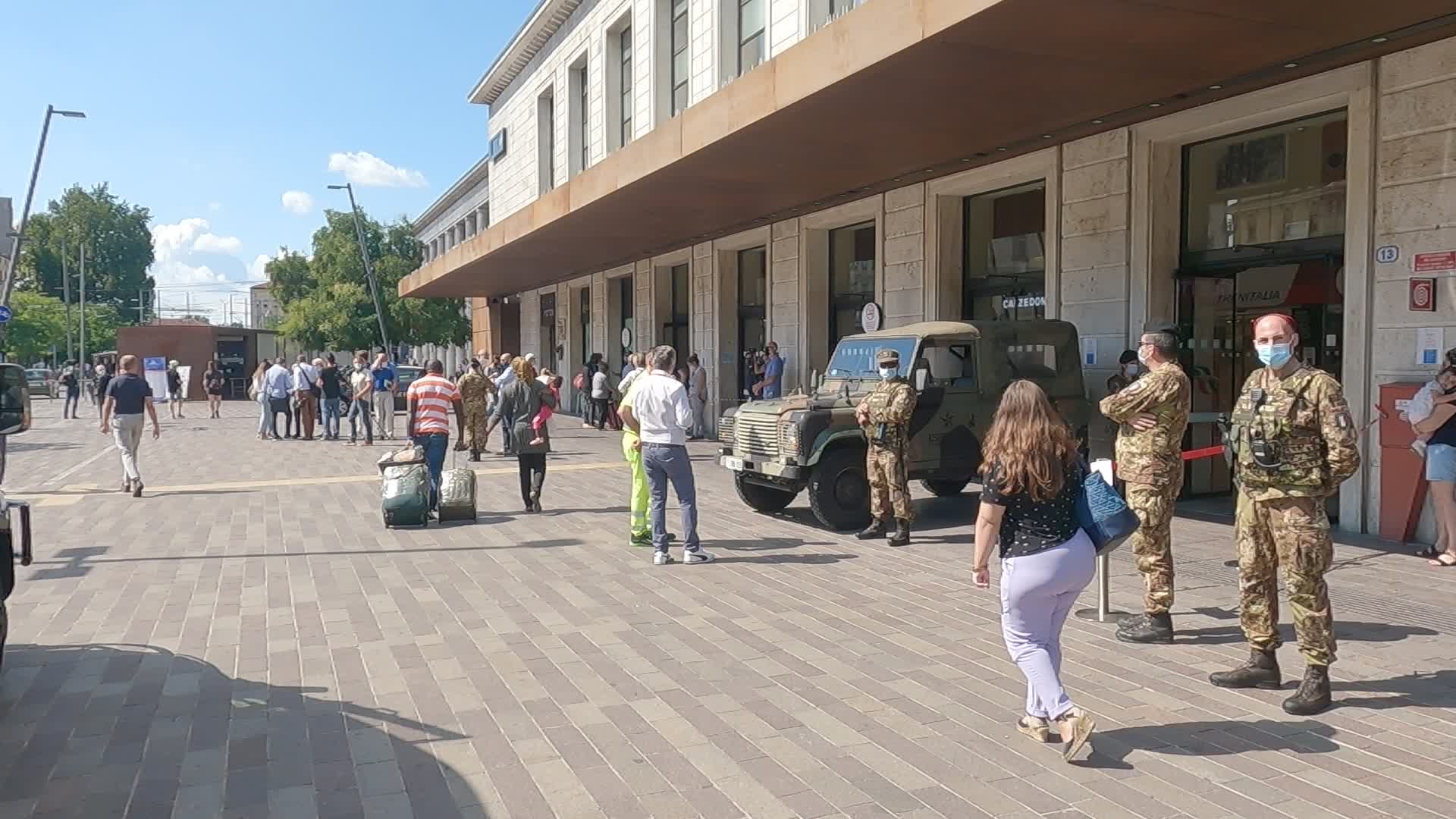 Checks on the GreenPass (Health Pass) at the entrance to Padua Station