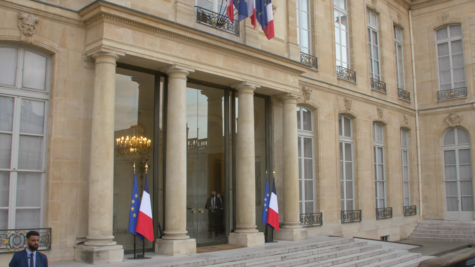 French President Emmanuel Macron Hosts German Chancellor Angela Merkel At Elysee Palace