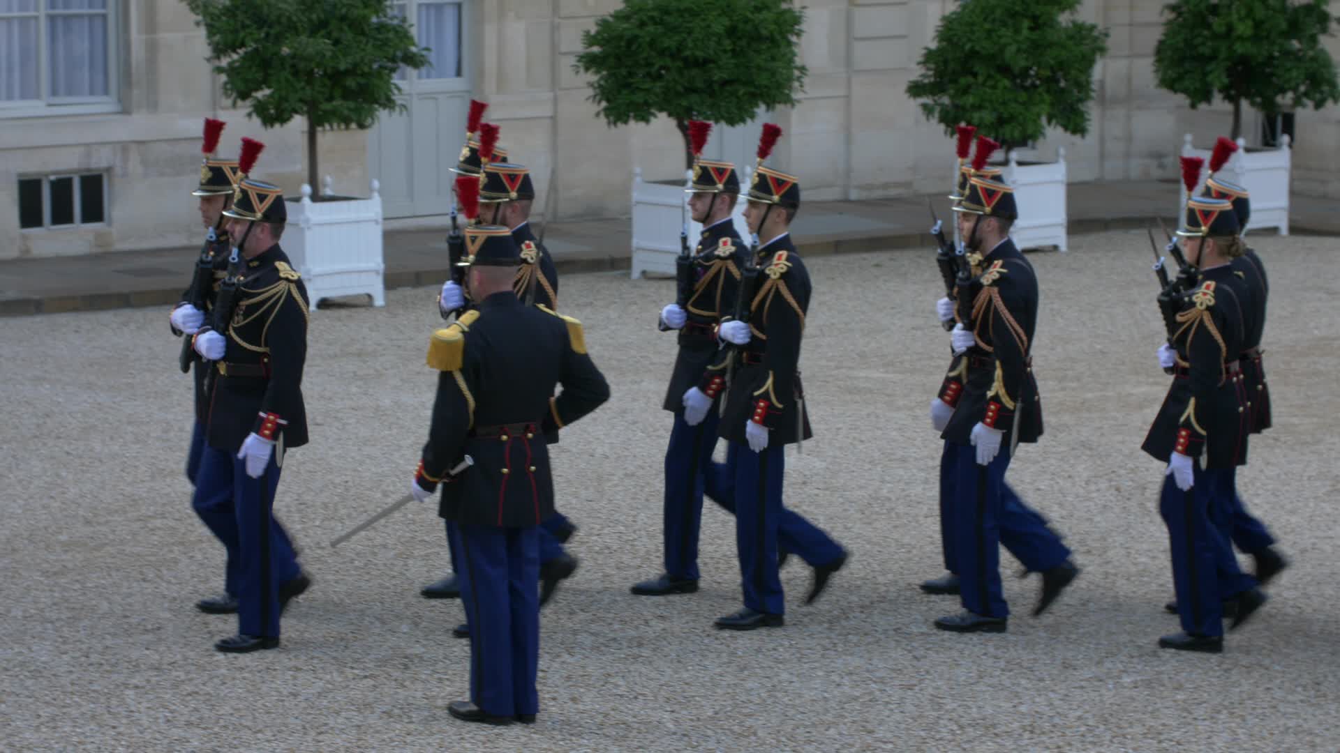French President Emmanuel Macron Hosts German Chancellor Angela Merkel At Elysee Palace