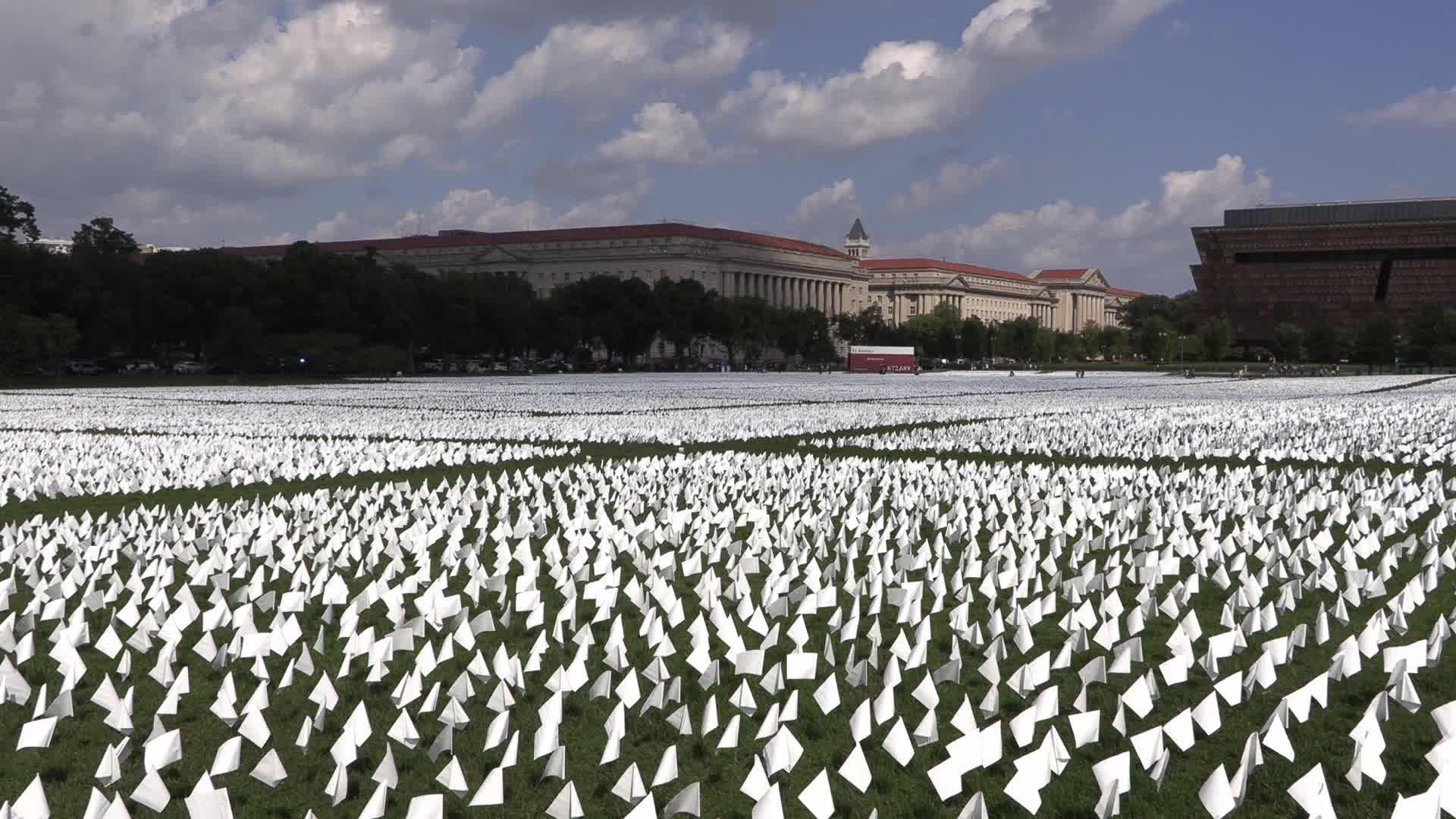 DC: Over 600,000 White Flags On The National Mall Honor Lives Lost To COVID