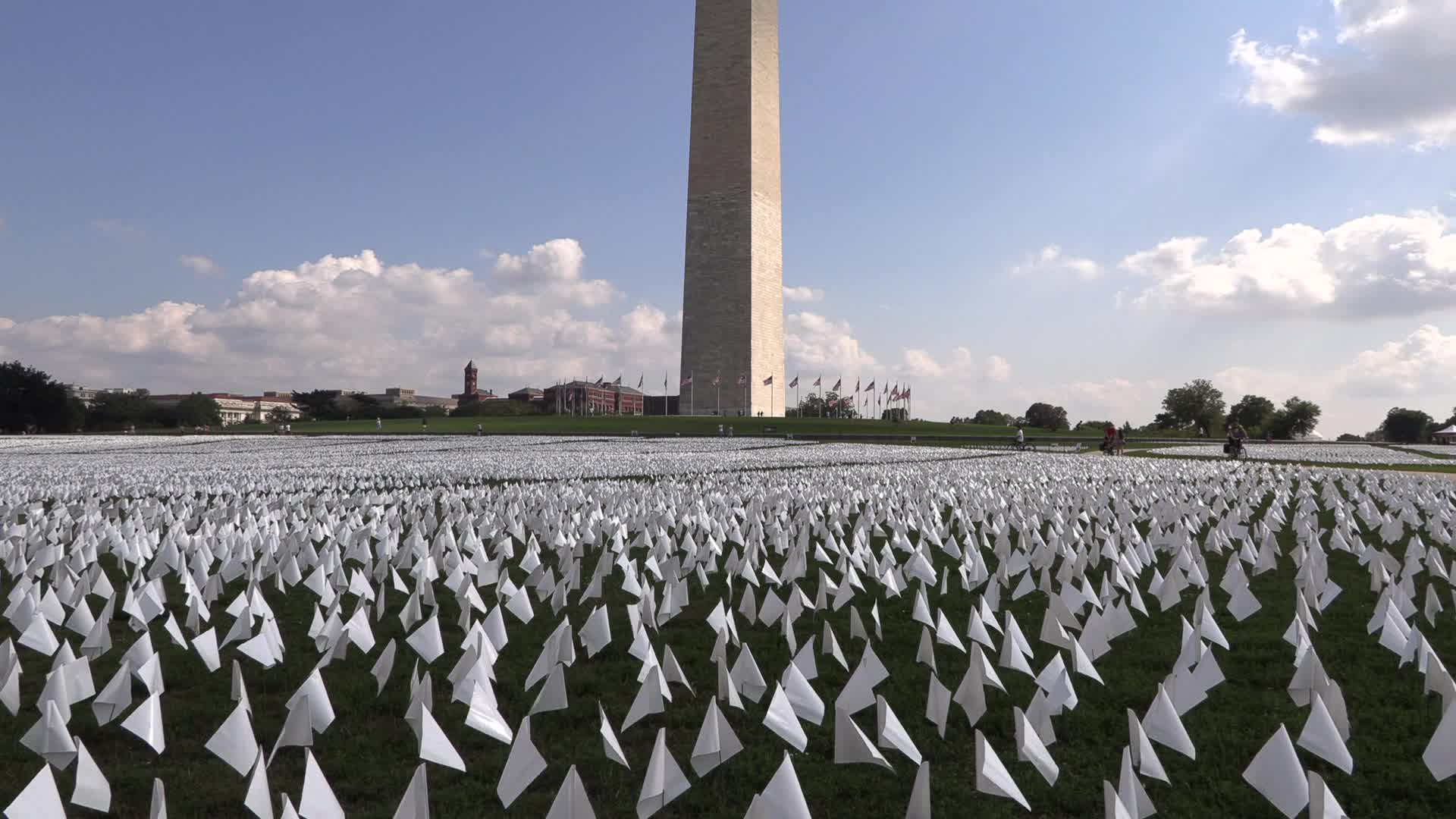 DC: Over 600,000 White Flags On The National Mall Honor Lives Lost To COVID