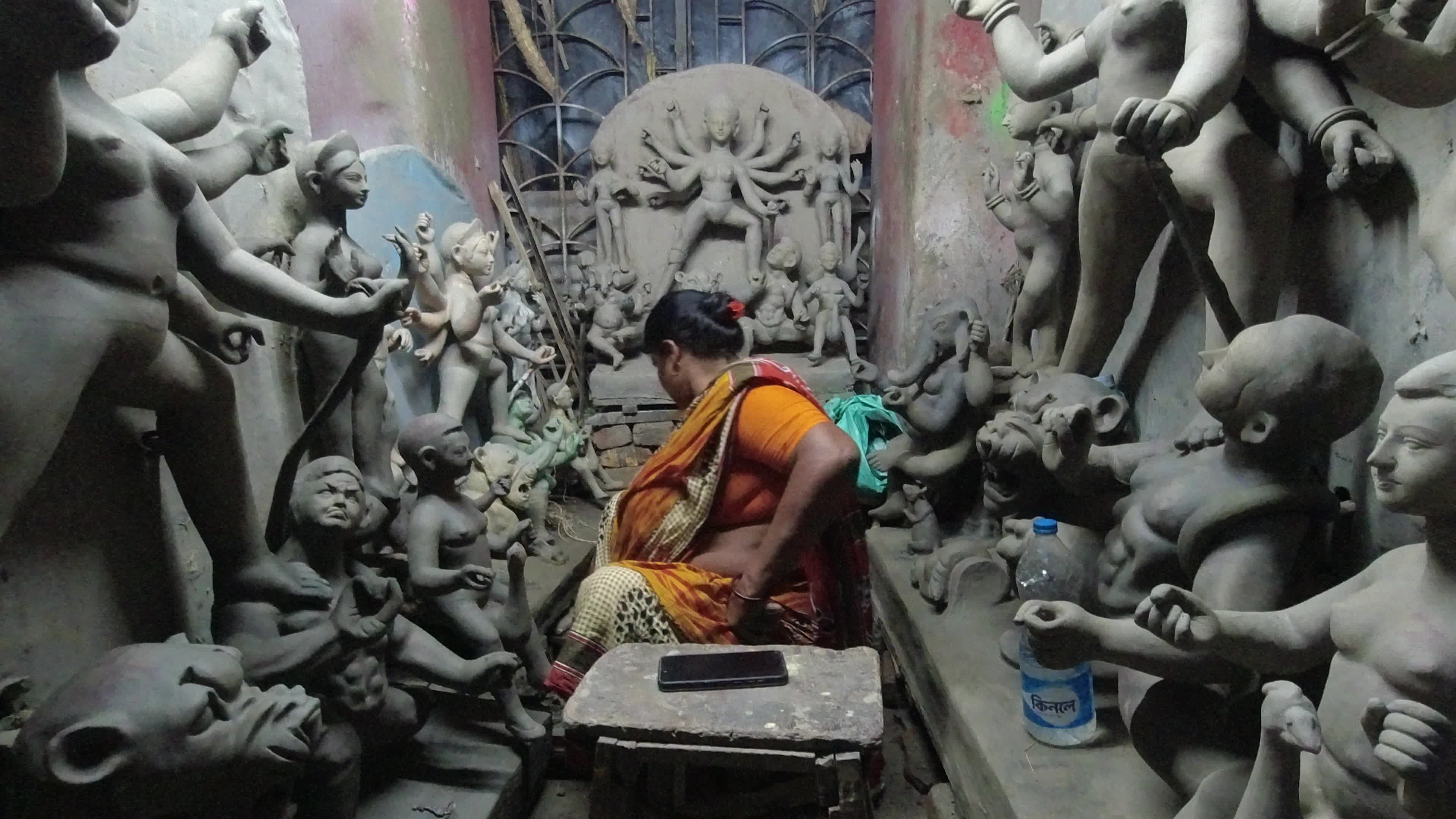 Preparation for Durga puja festival in Kolkata