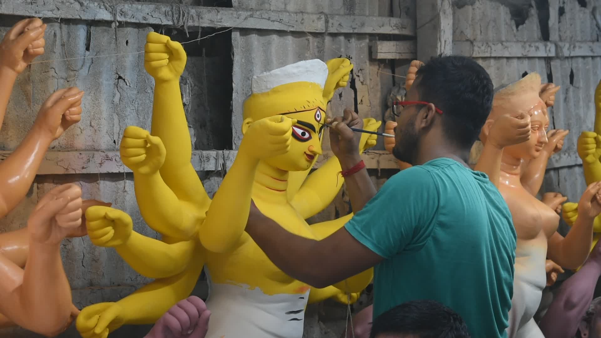 Preparation for Durga puja festival in Kolkata