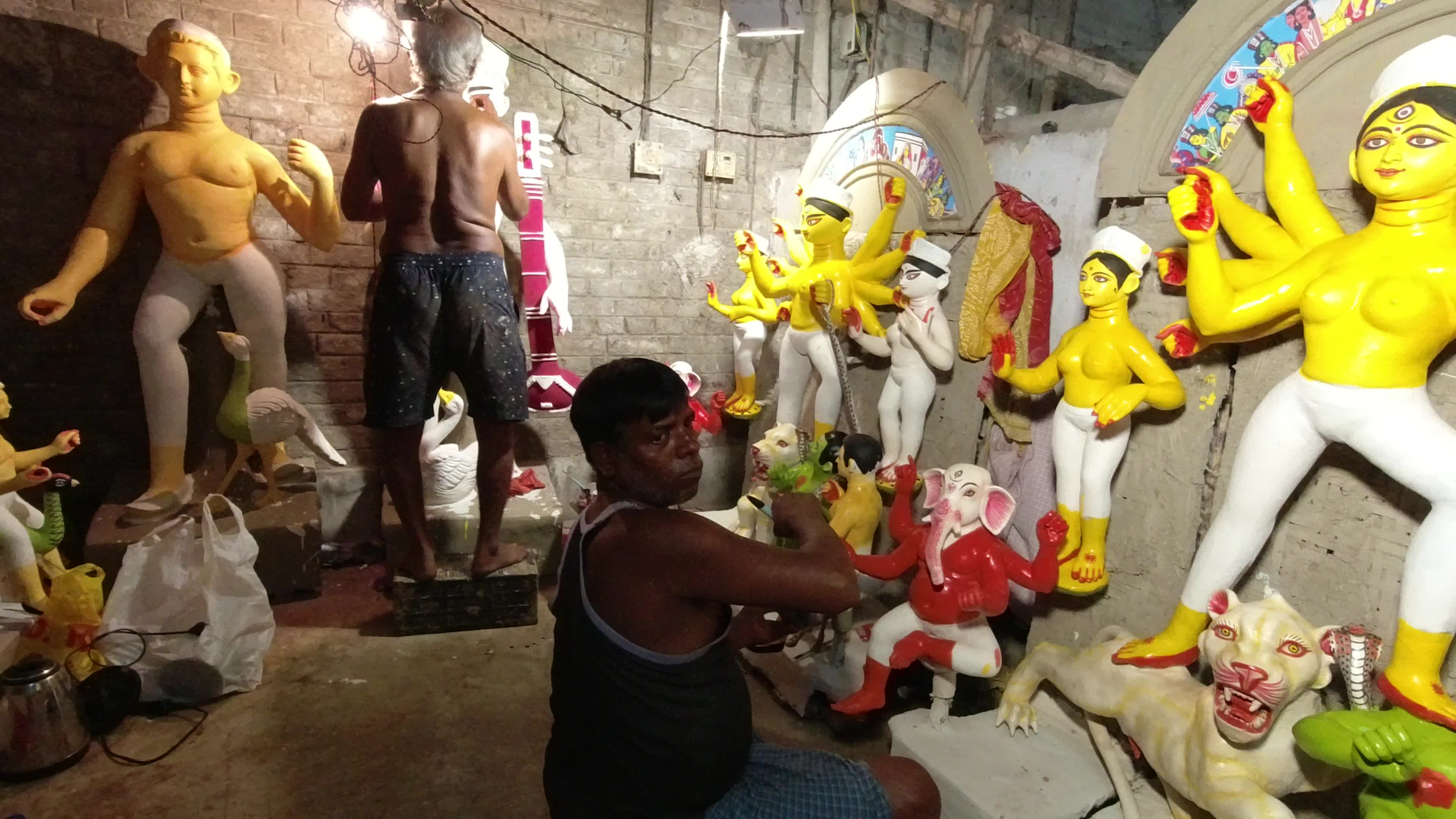Preparation for Durga puja festival in Kolkata