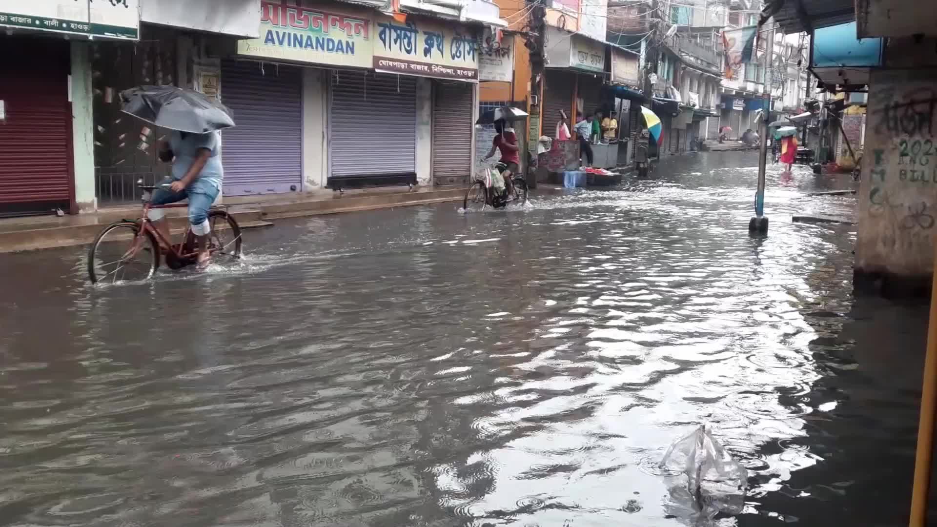 Rainfall in Kolkata, India