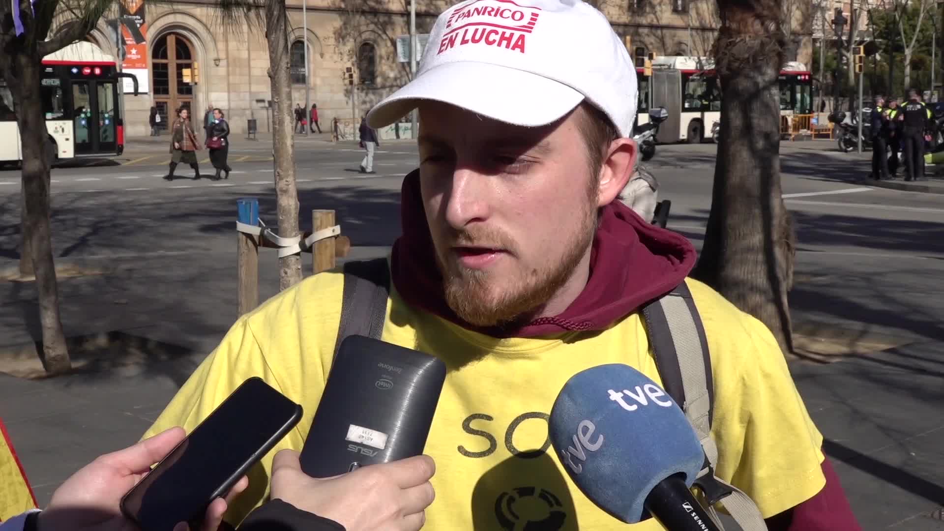 Students protest in Barcelona against the trial of Catalan politicians