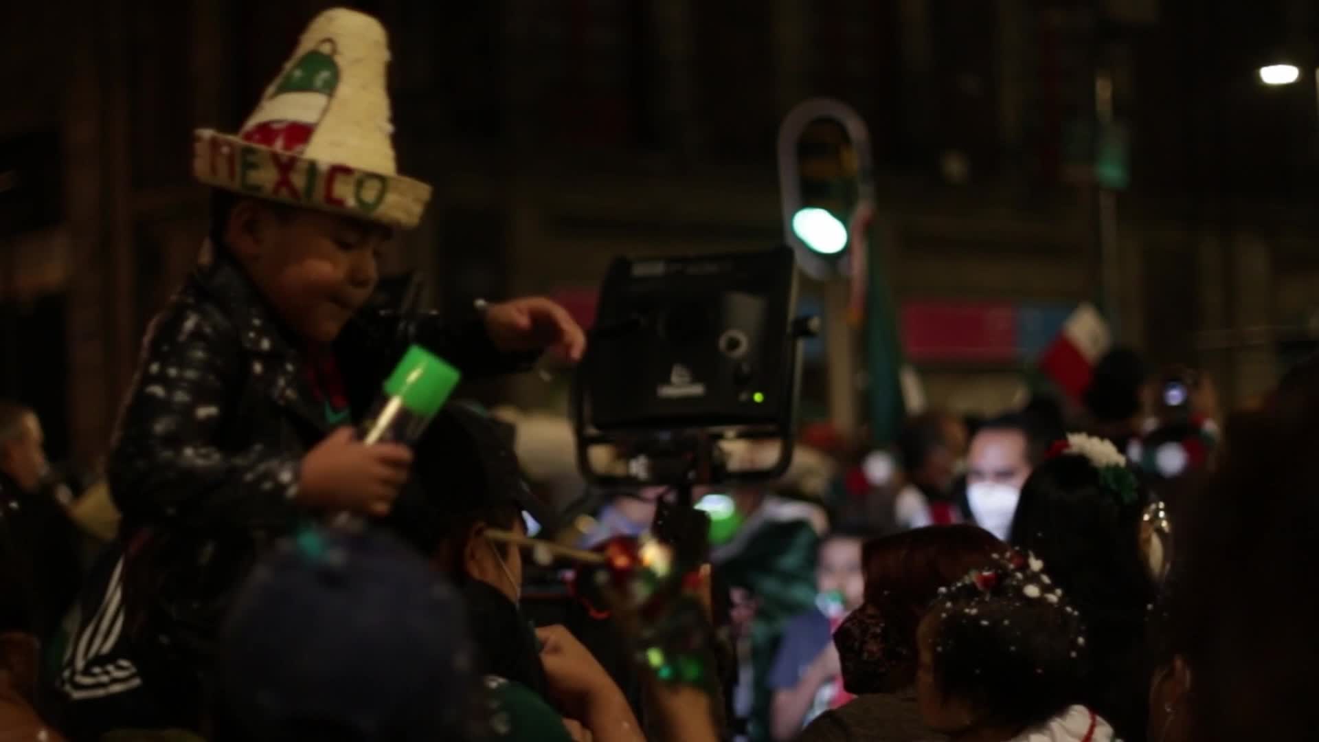 211 anniversary of "The cry of independence" in the Zocalo of Mexico City