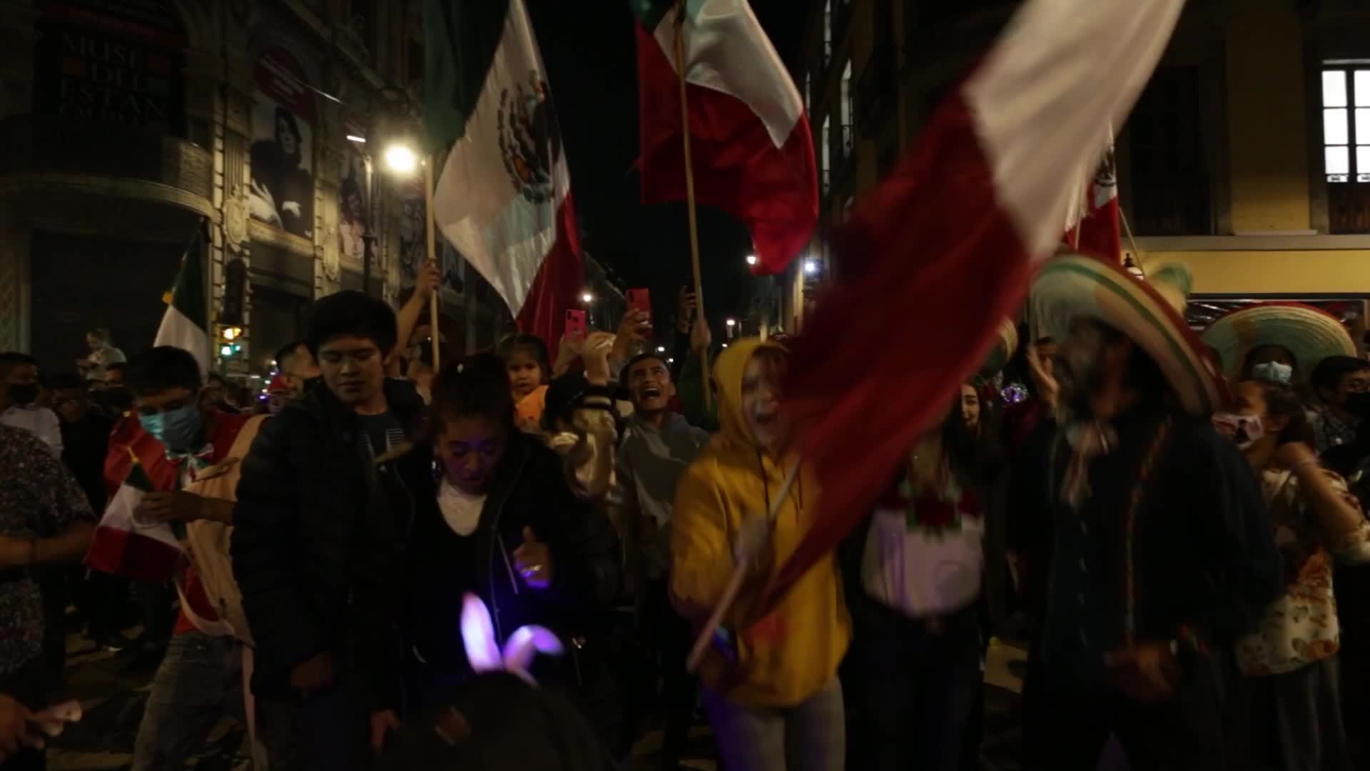 211 anniversary of "The cry of independence" in the Zocalo of Mexico City