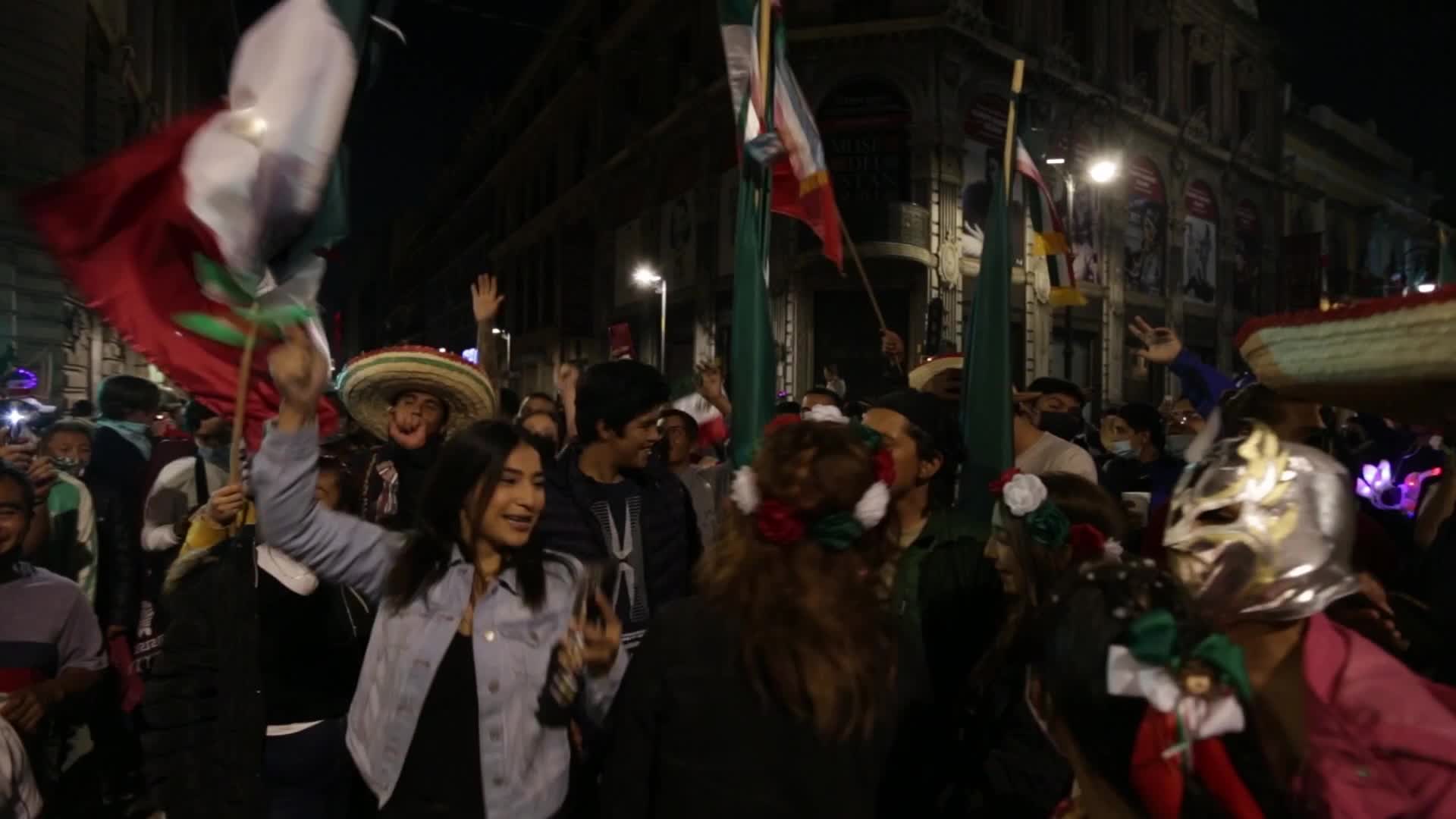 211 anniversary of "The cry of independence" in the Zocalo of Mexico City