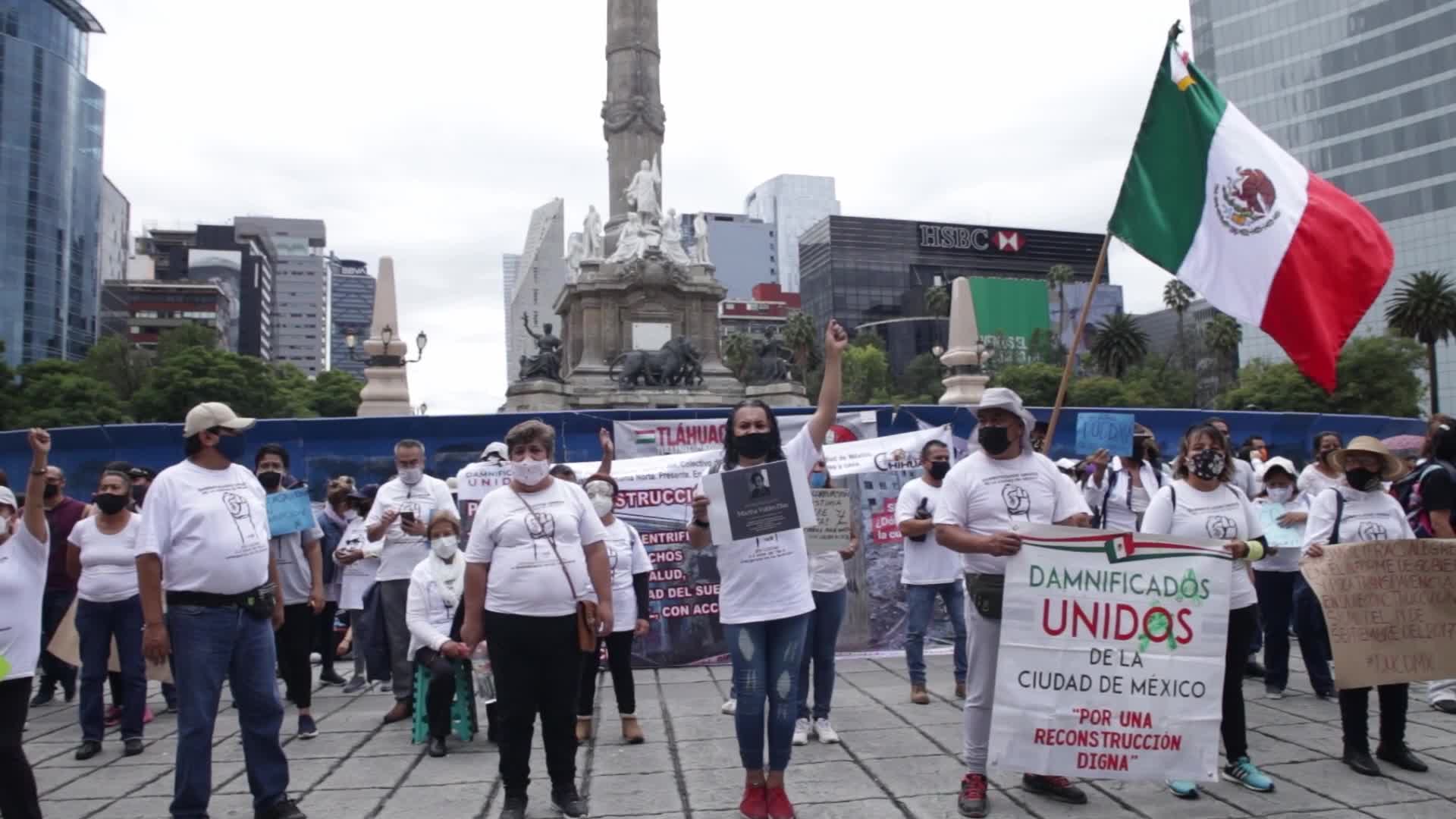 "Earthquake Victims Union" protest four years after the 2017 earthquake in Mexico 