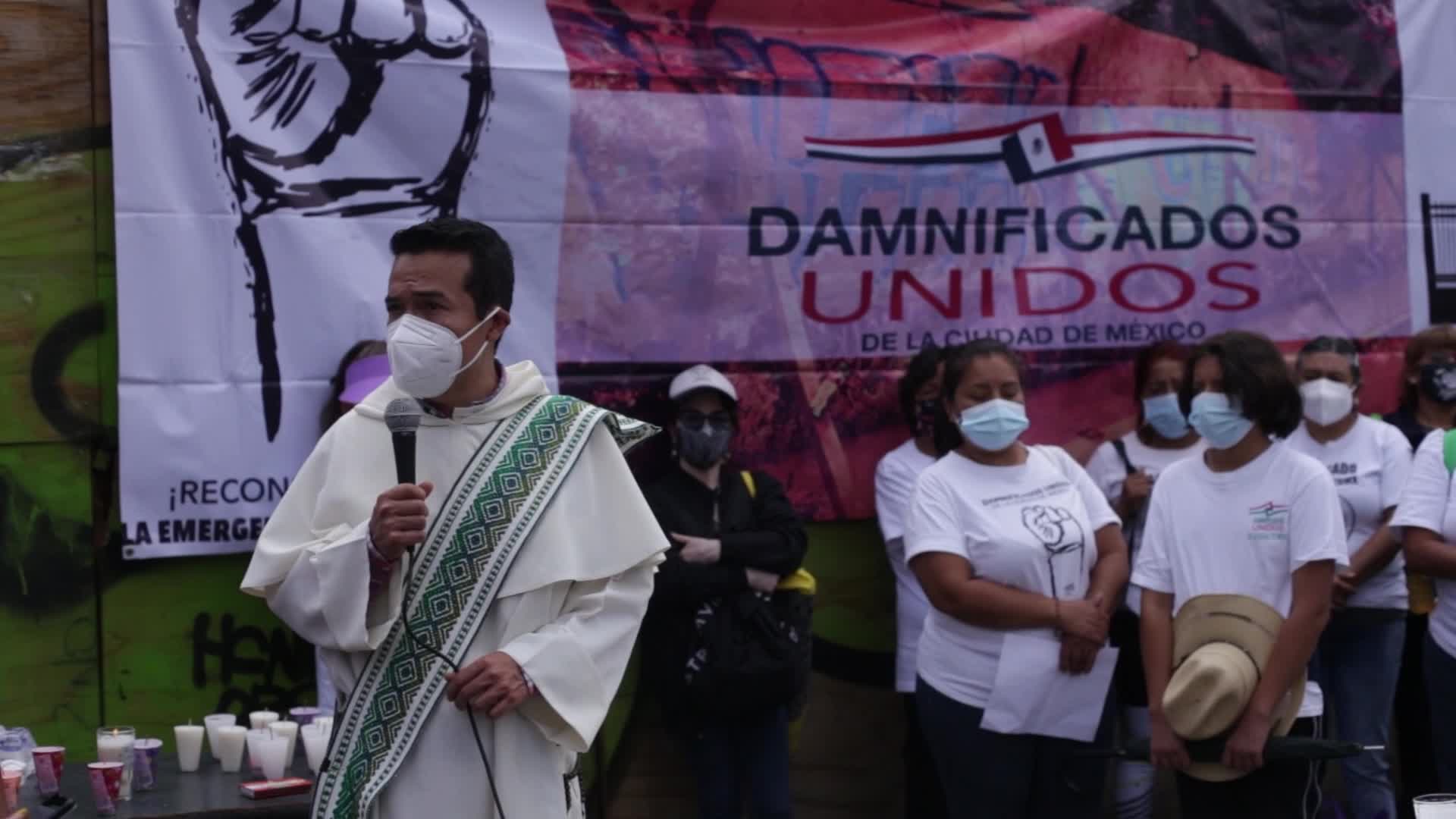 "Earthquake Victims Union" protest four years after the 2017 earthquake in Mexico 