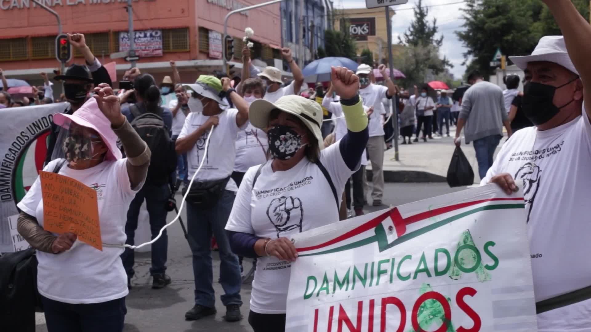 "Earthquake Victims Union" protest four years after the 2017 earthquake in Mexico 