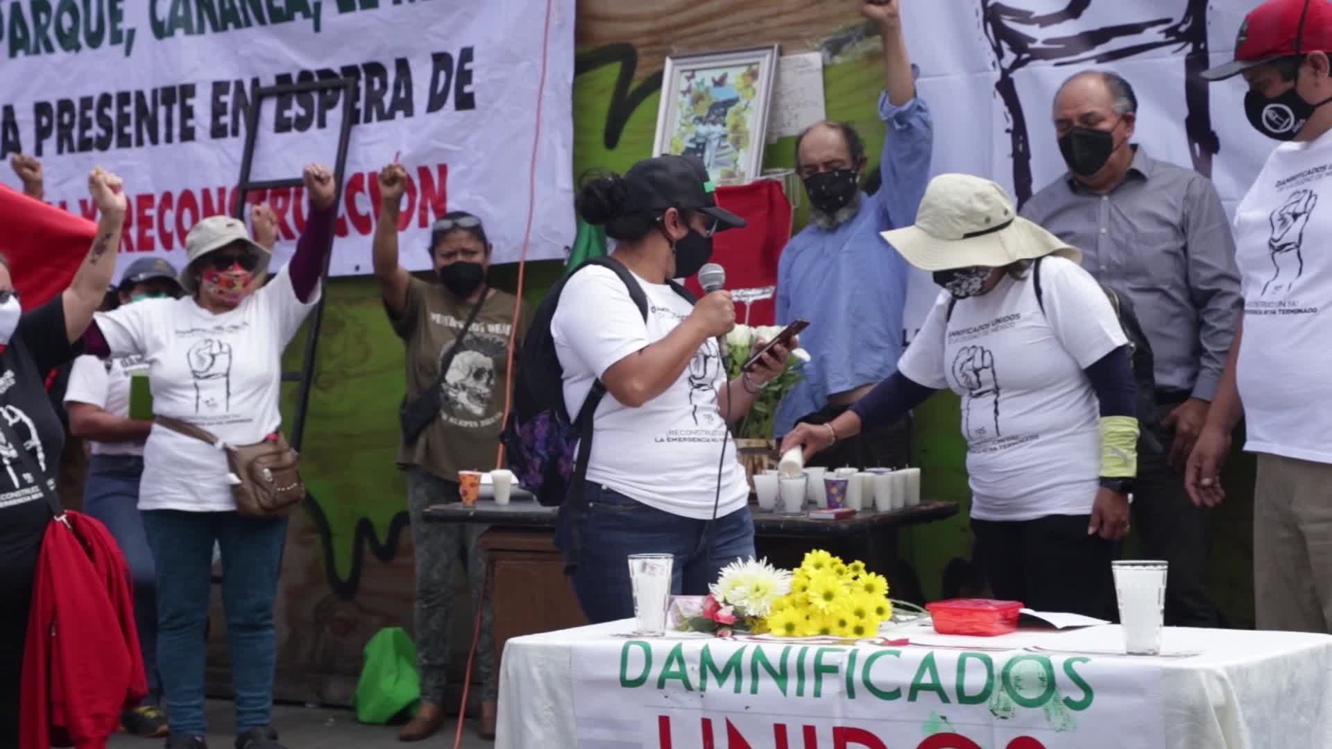 "Earthquake Victims Union" protest four years after the 2017 earthquake in Mexico 