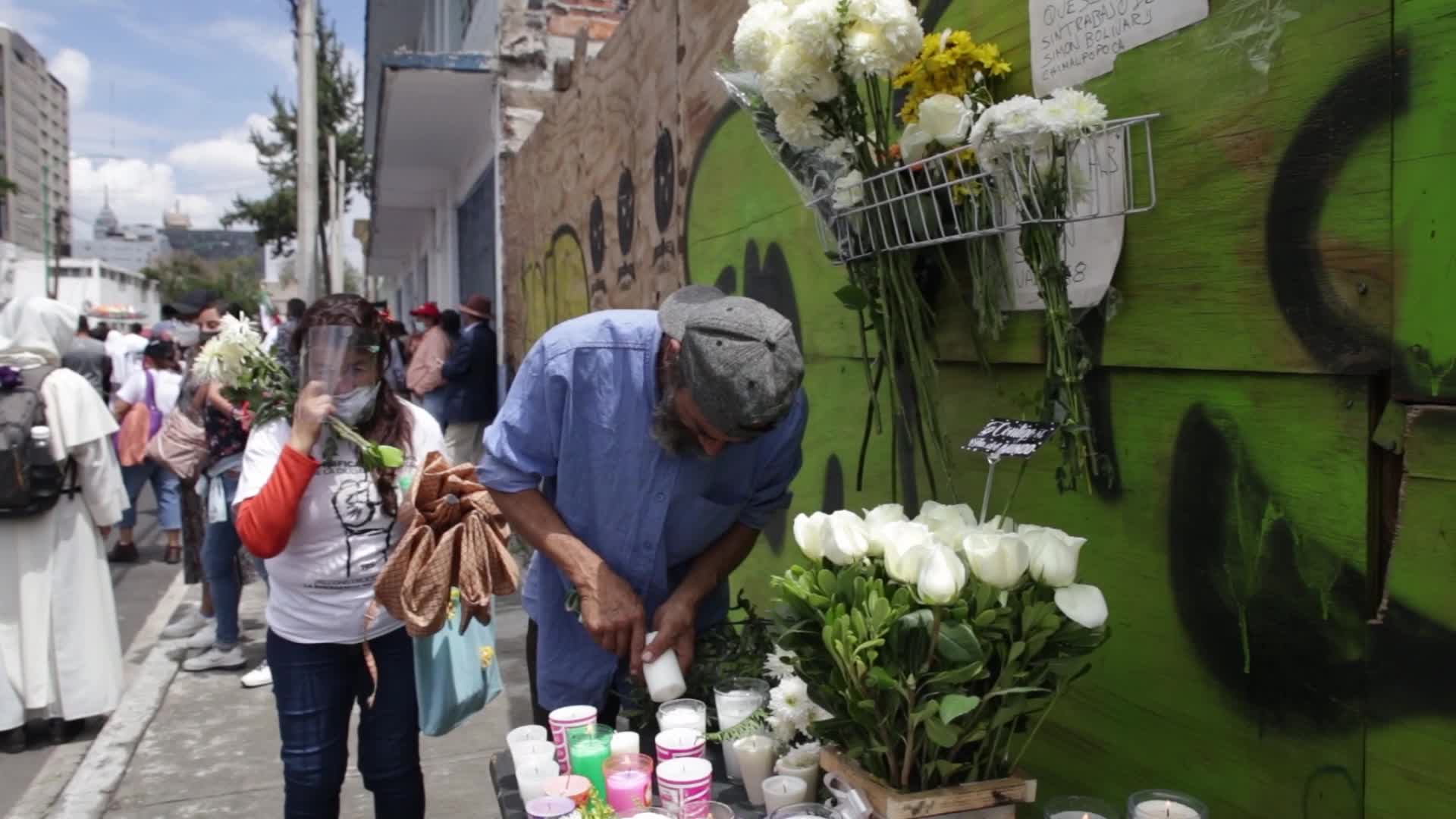 "Earthquake Victims Union" protest four years after the 2017 earthquake in Mexico 