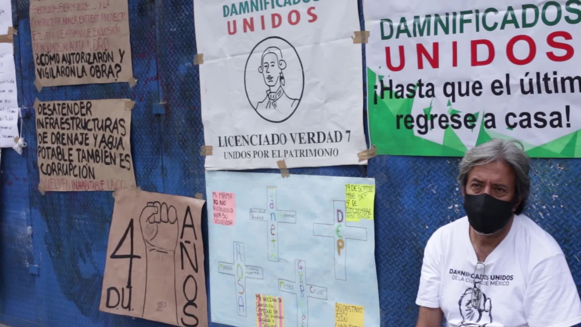 "Earthquake Victims Union" protest four years after the 2017 earthquake in Mexico 